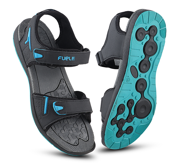 Fuel Mark Sandals For Men's (Black-Aqua)