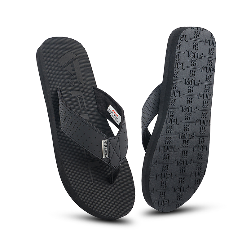 FUEL Men's Slippers, Flip Flops For Men (FMS-02) BLACK