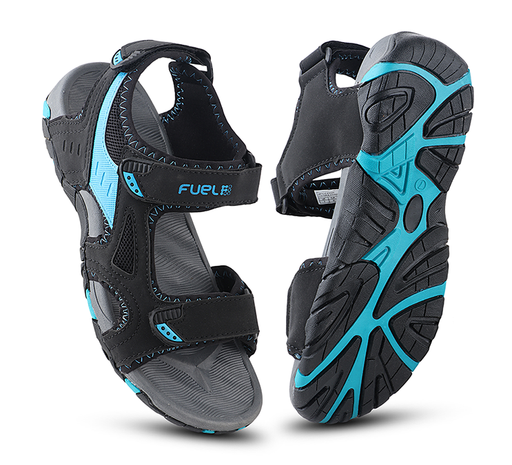 FUEL WINGER SANDALS FOR MEN'S (BLACK-AQUA)