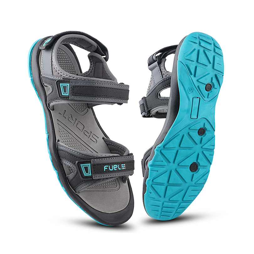 Fuel Captain Sandal For Men's (GREY/AQUA)