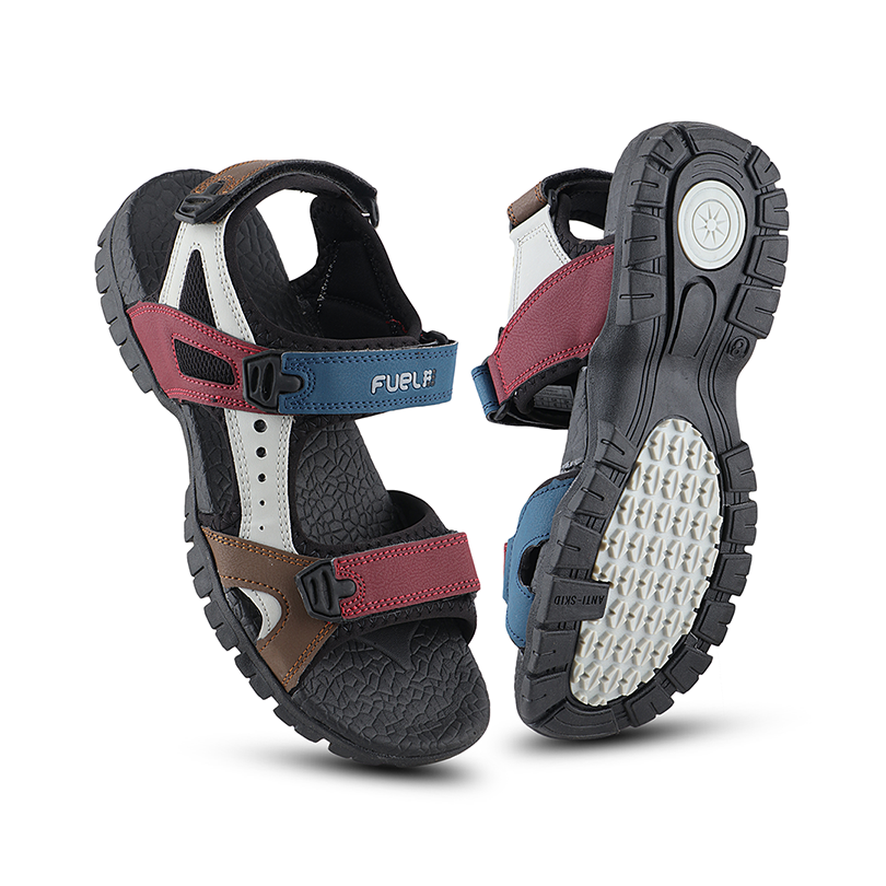 FUEL Rambo-01 Sandals For Men's (BLACK-MAROON)