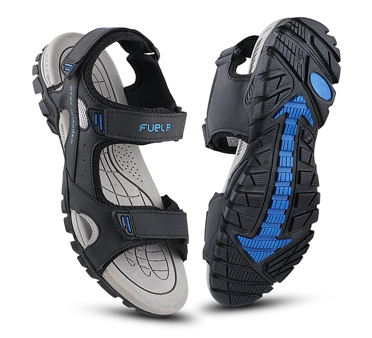 Fuel Krox-02 Sandals for Men's & Boys (Black/R.Blue)