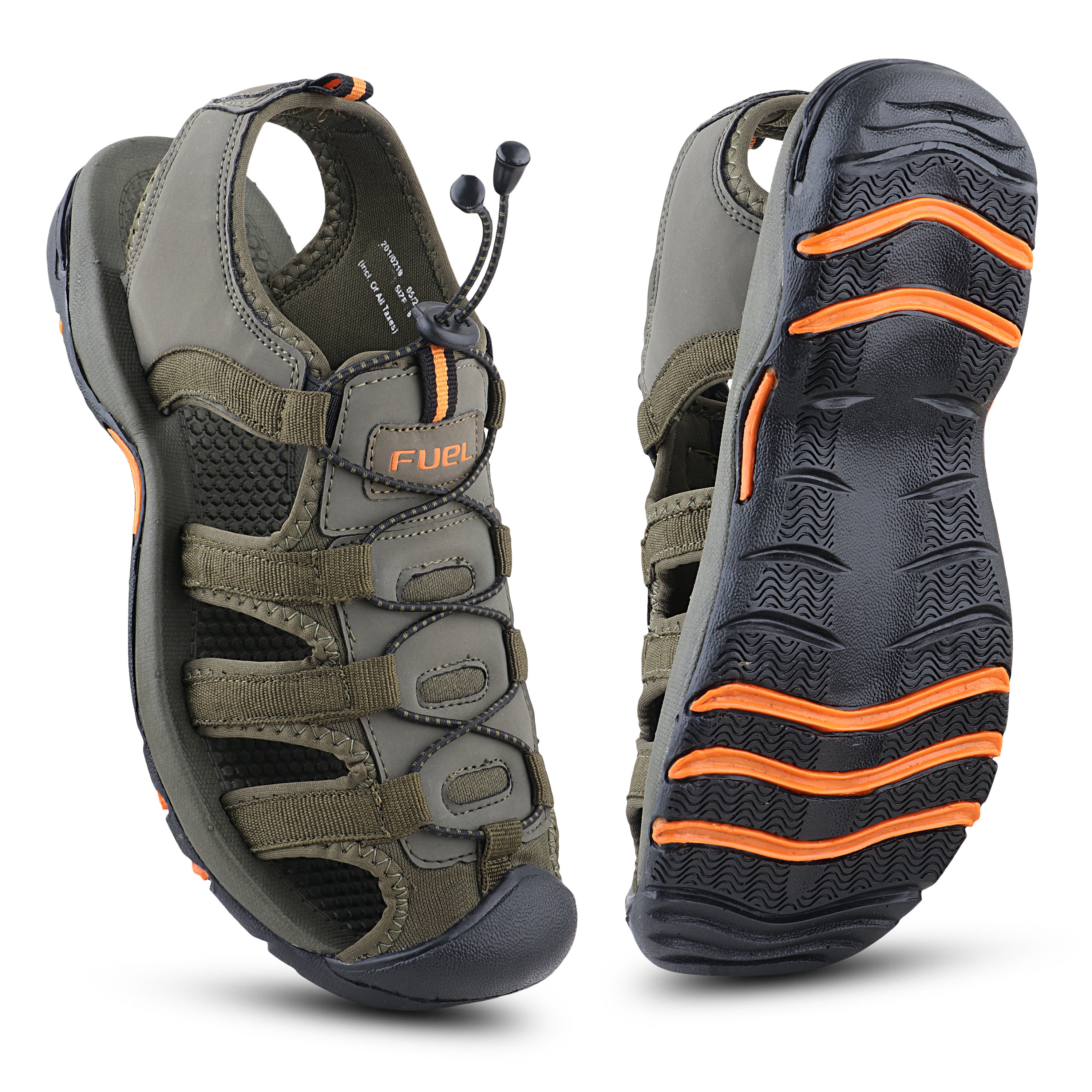 Fuel Soldier-06 Fisherman Sandals for Men (Olive Orange)