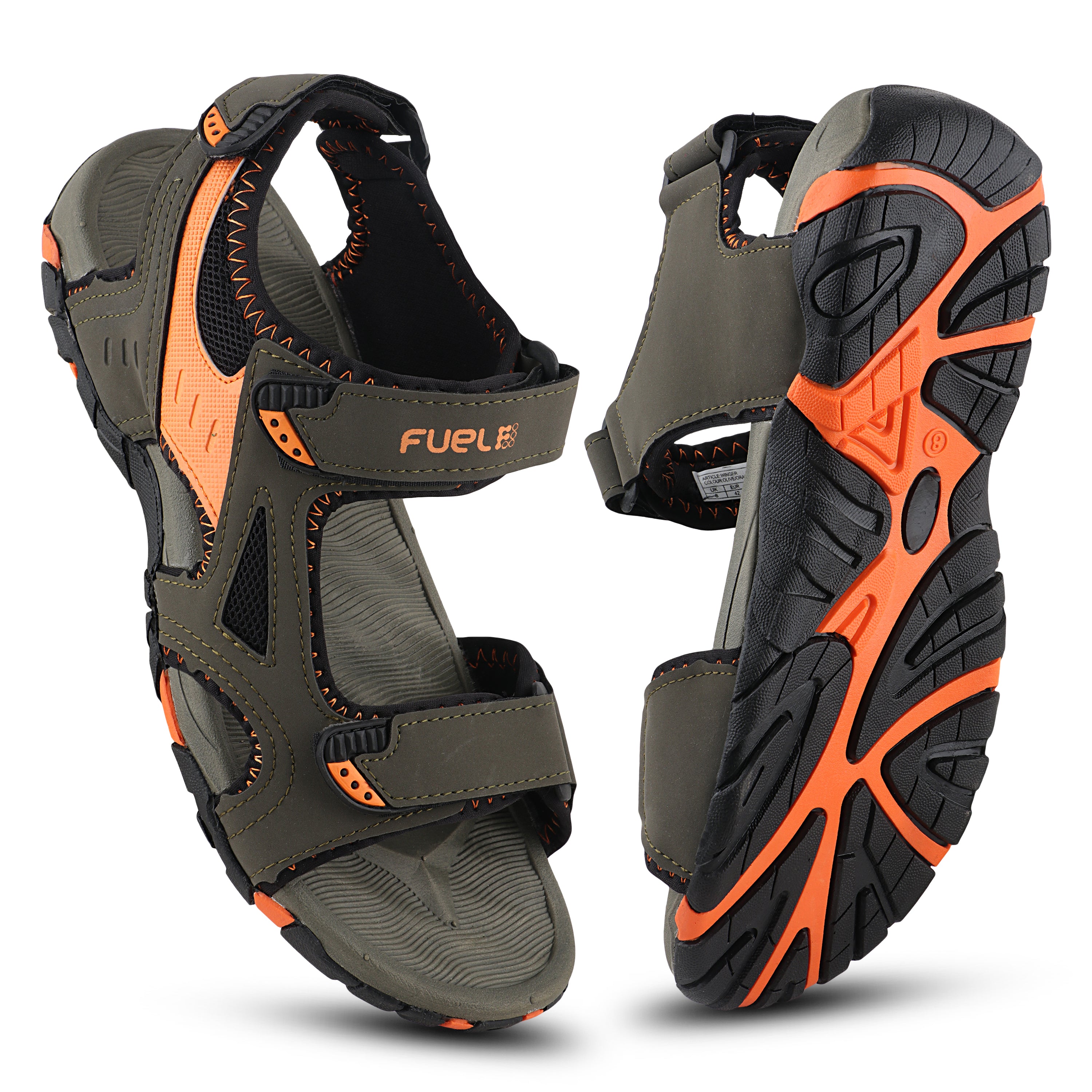 FUEL WINGER SANDALS FOR MEN'S (OLIVE-ORANGE)