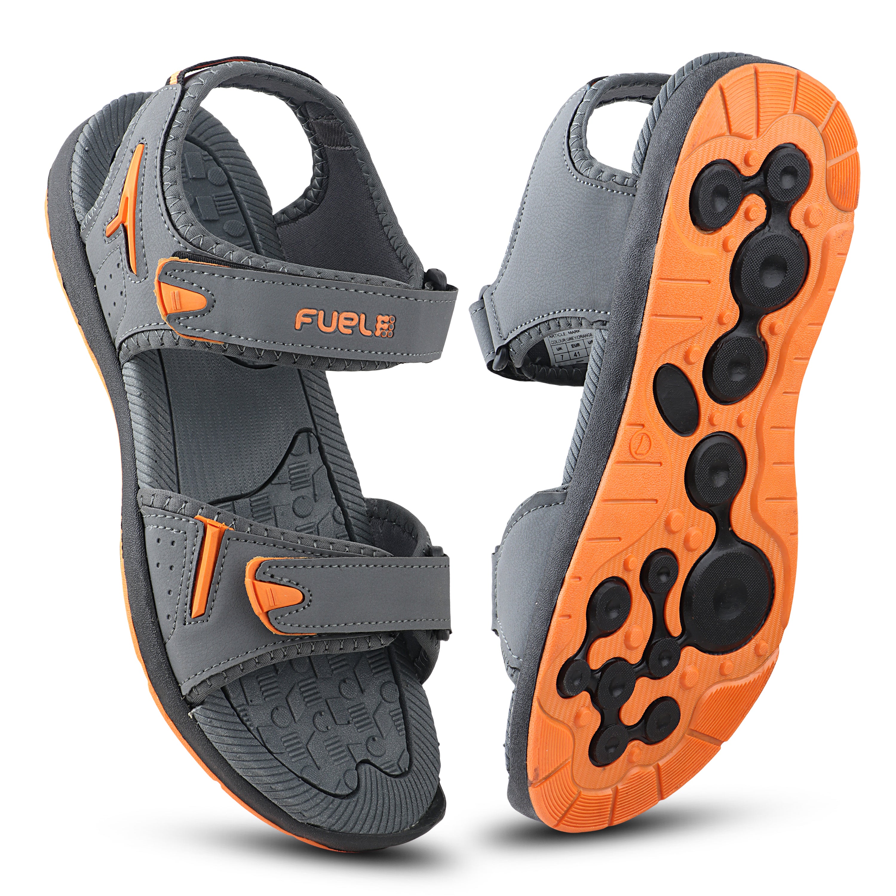 Fuel Mark Sandals For Men's (Grey-Orange)