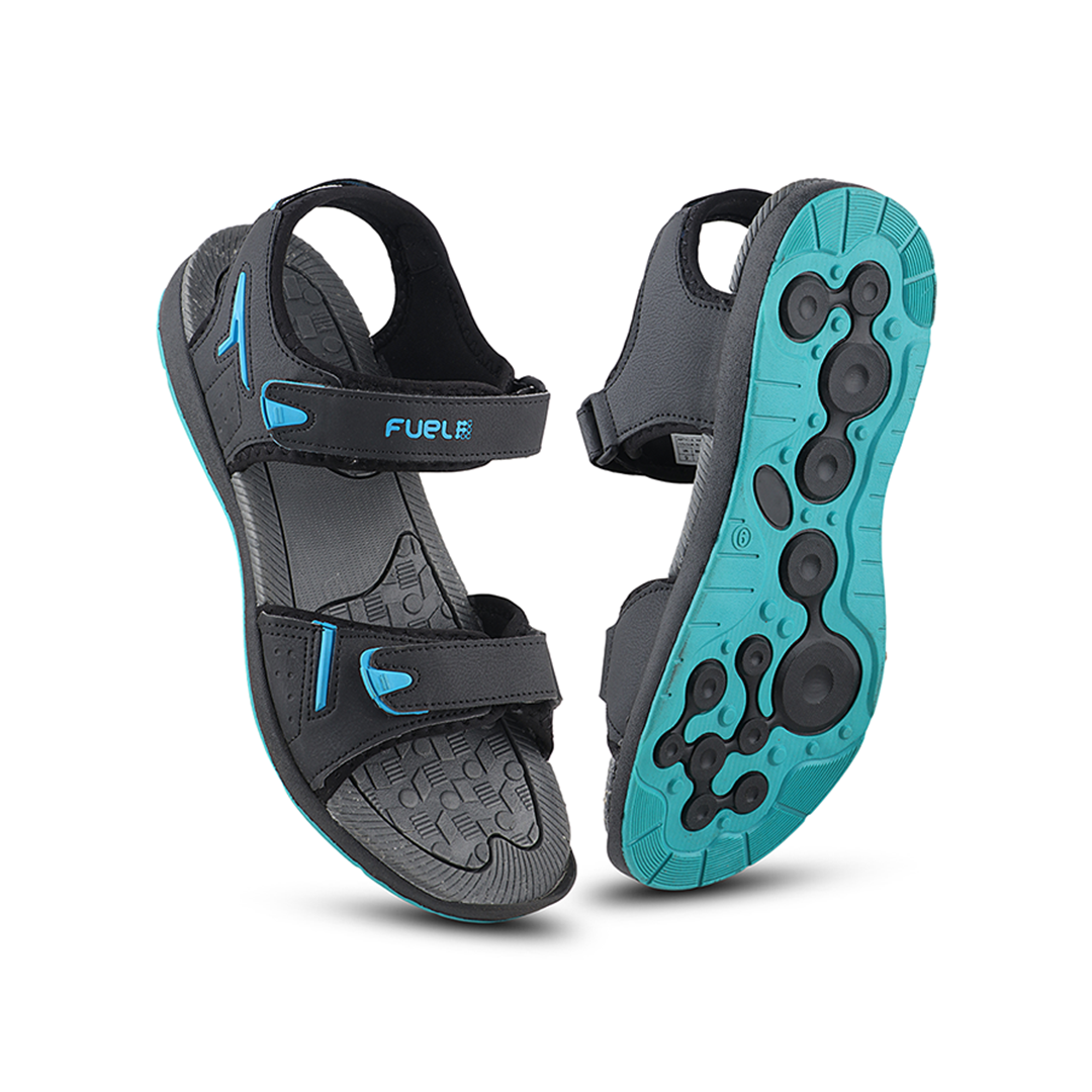 Fuel Mark Sandals For Men's (Black-Aqua)