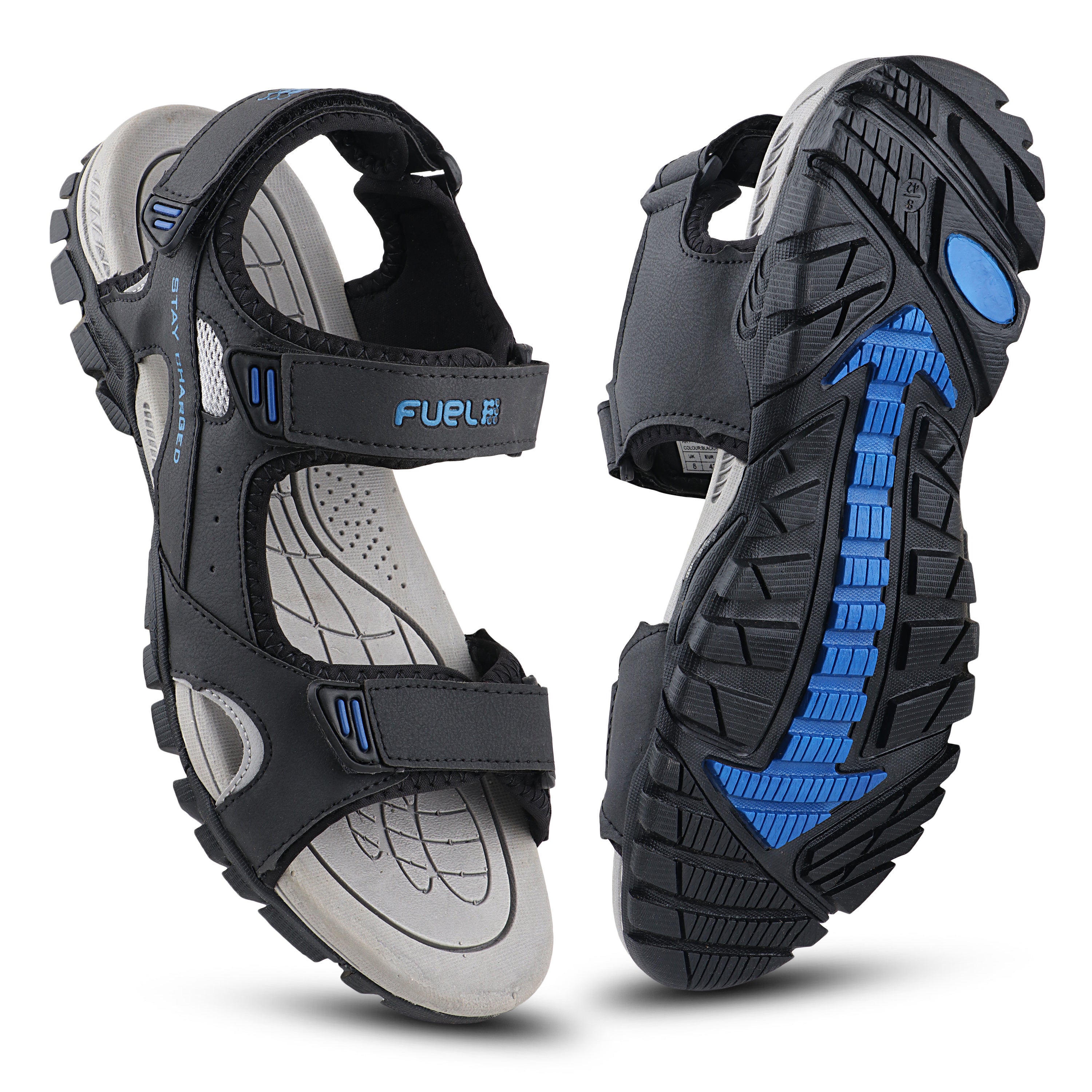 Fuel Krox-02 Sandals for Men's & Boys (Black/R.Blue)