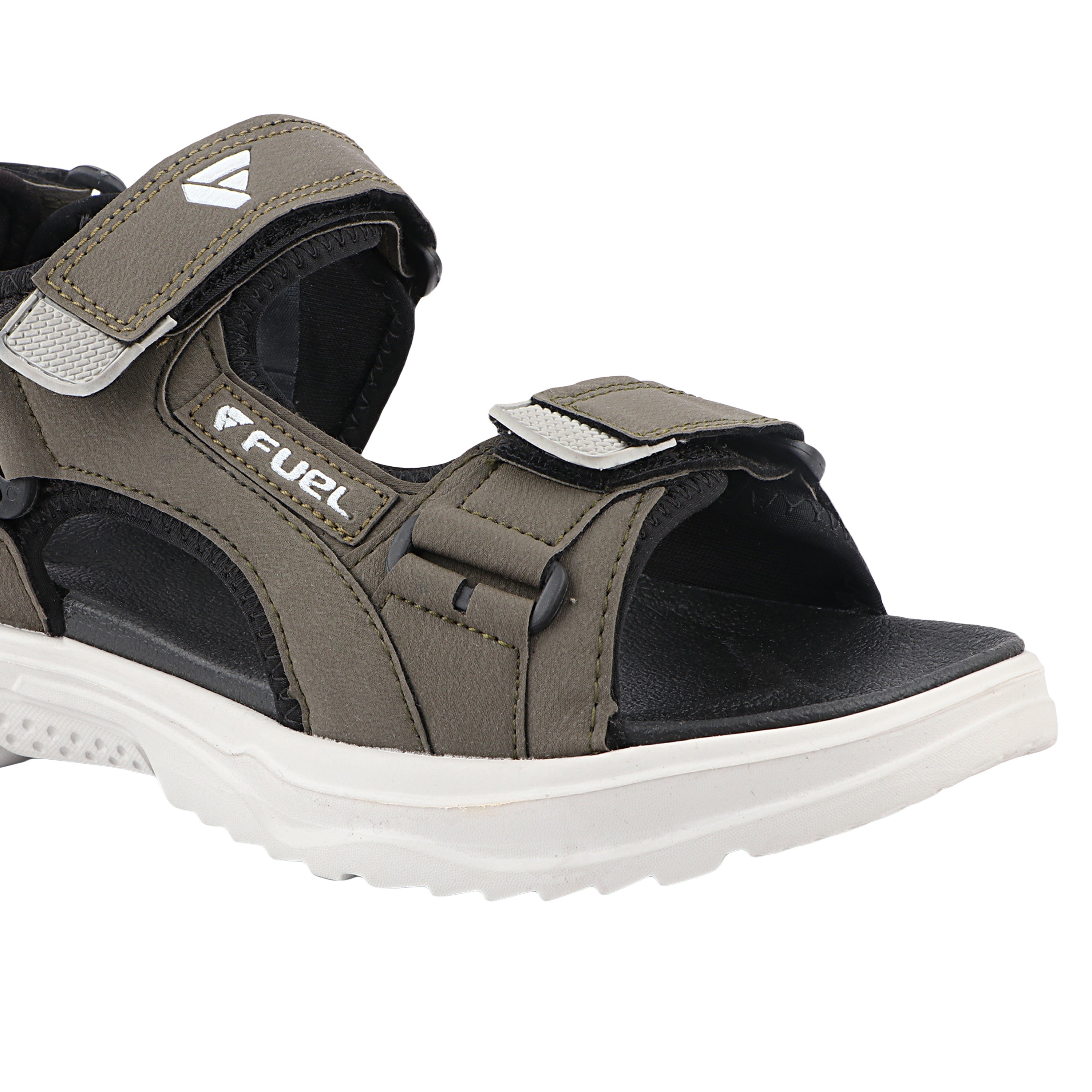 FUEL Combat-06 Comfortable and Stylish Casual Sandals For Men's (Mehandi-Black)
