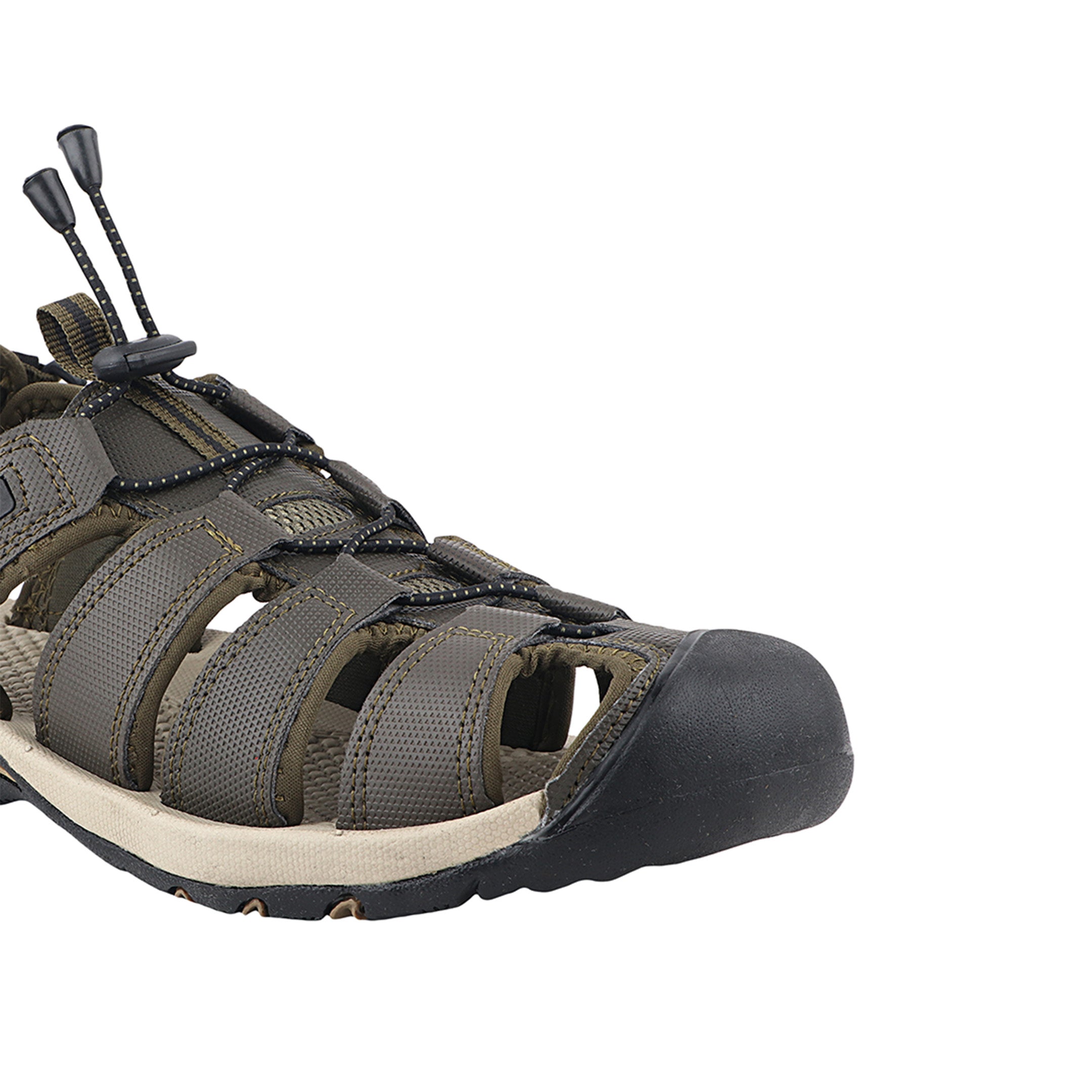 FUEL Soldier-10 Fisherman Protective Toe Cap with Durable Upper & Soft Cushioning Sandals for Men's (Olive)
