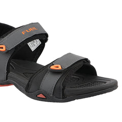 FUEL Vento-02 Comfortable & Light-weight Sandals For Men's (Grey-Orange)