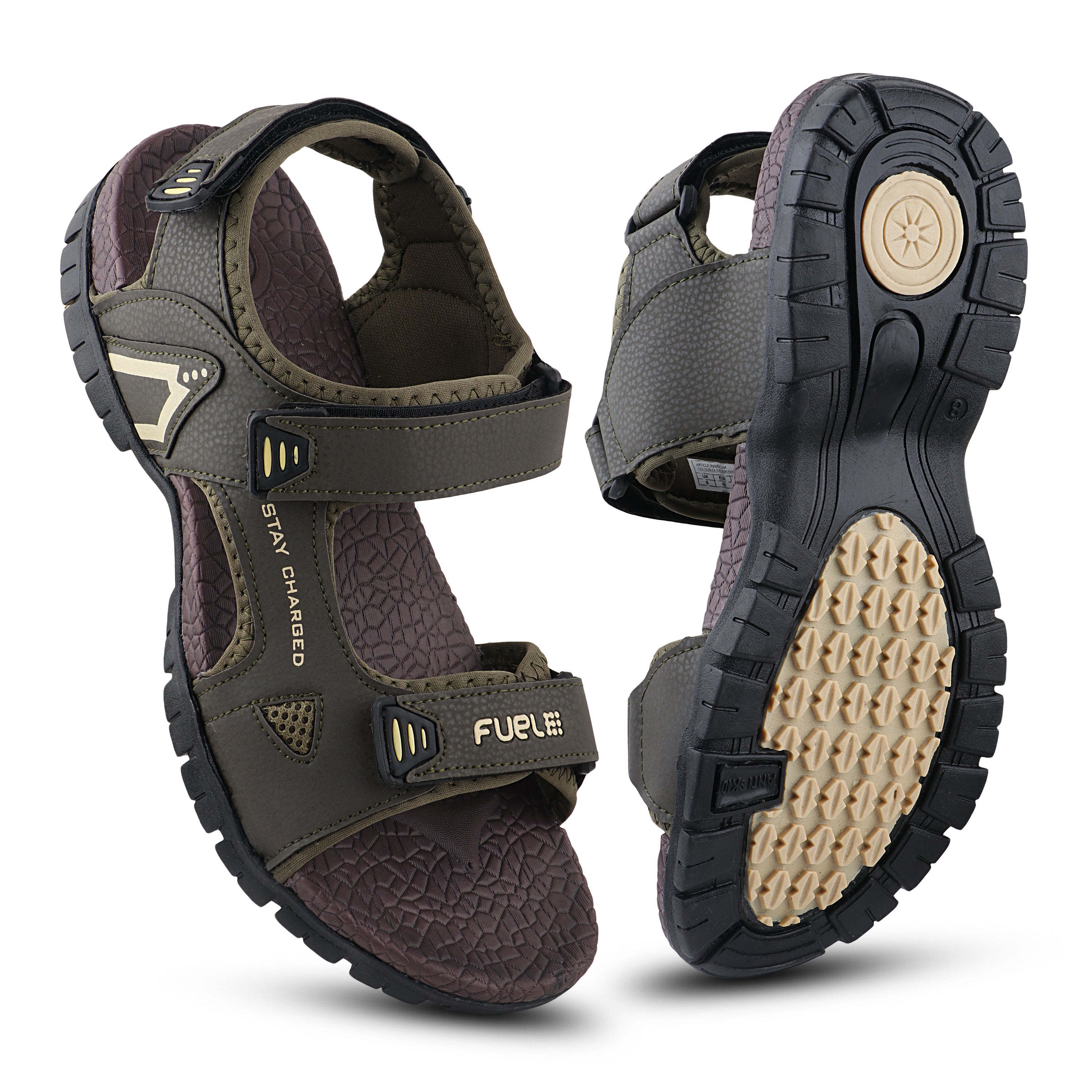 Fuel Rambo-04 sandal for Men  (OLIVE & BEIGE )