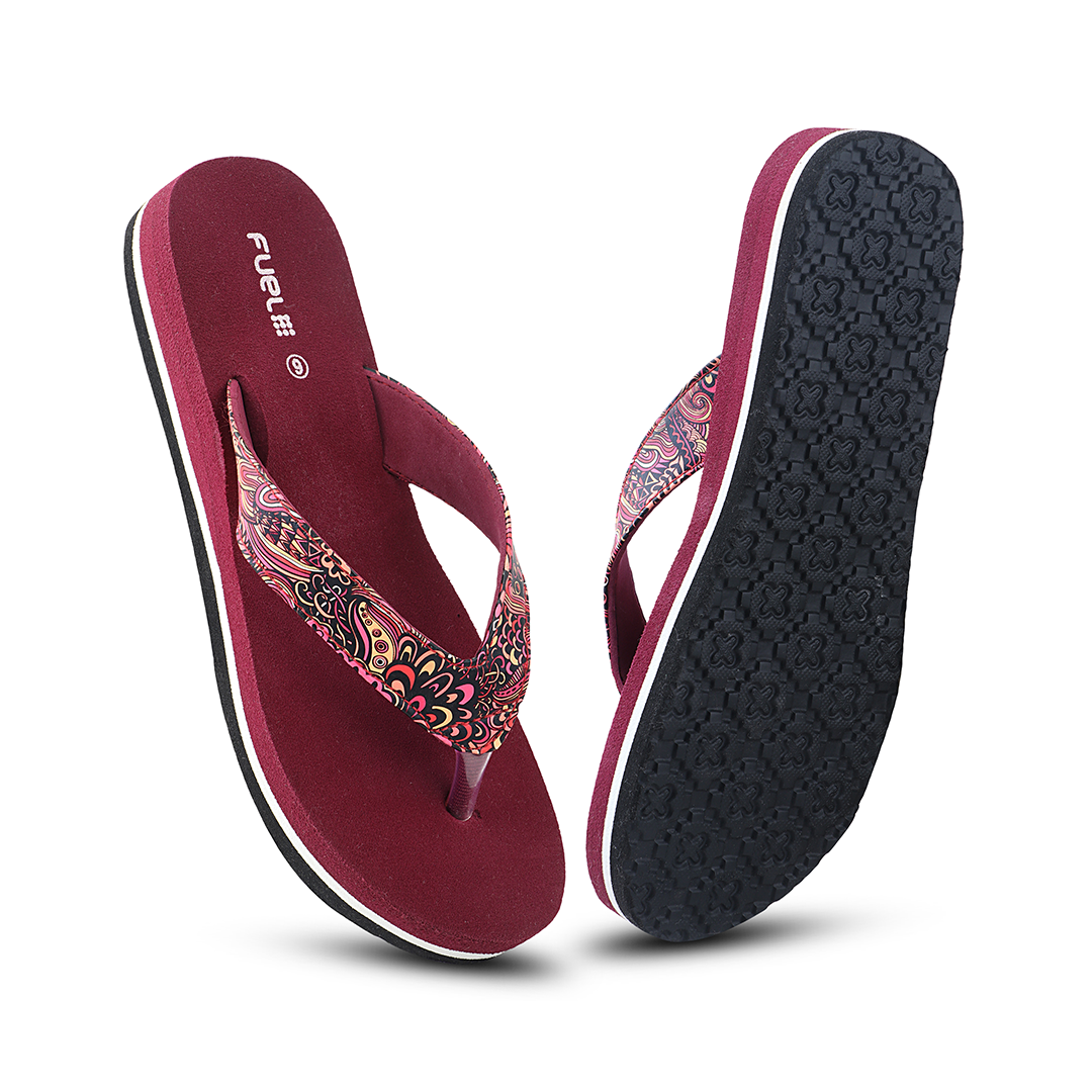 Fuel Comfortable Bela Slippers for Women's (MAROON)
