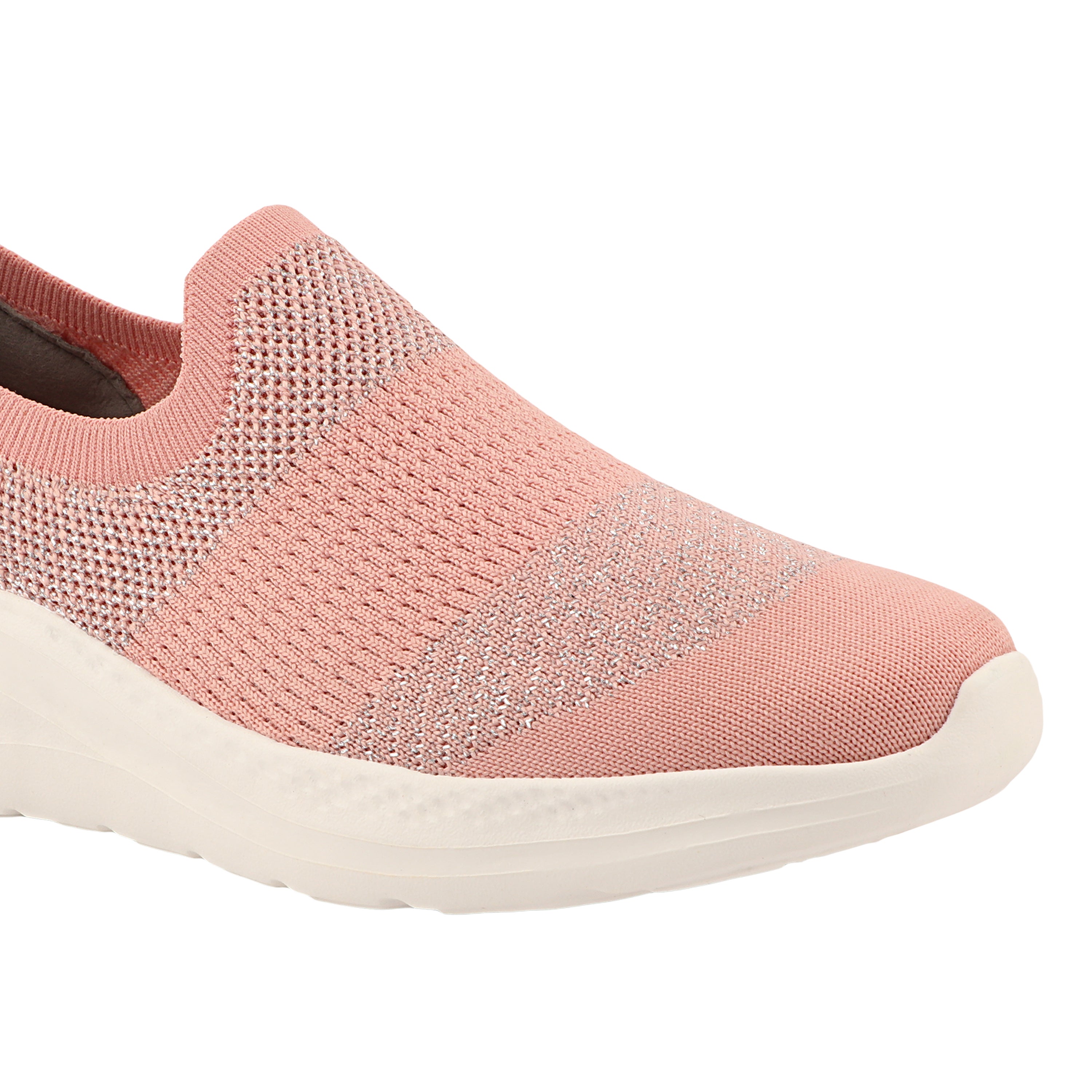 FUEL Sparkle Lightweight & Comfortable Casual Slip-On Daily Wear Sports Shoes for Women's (Peach)