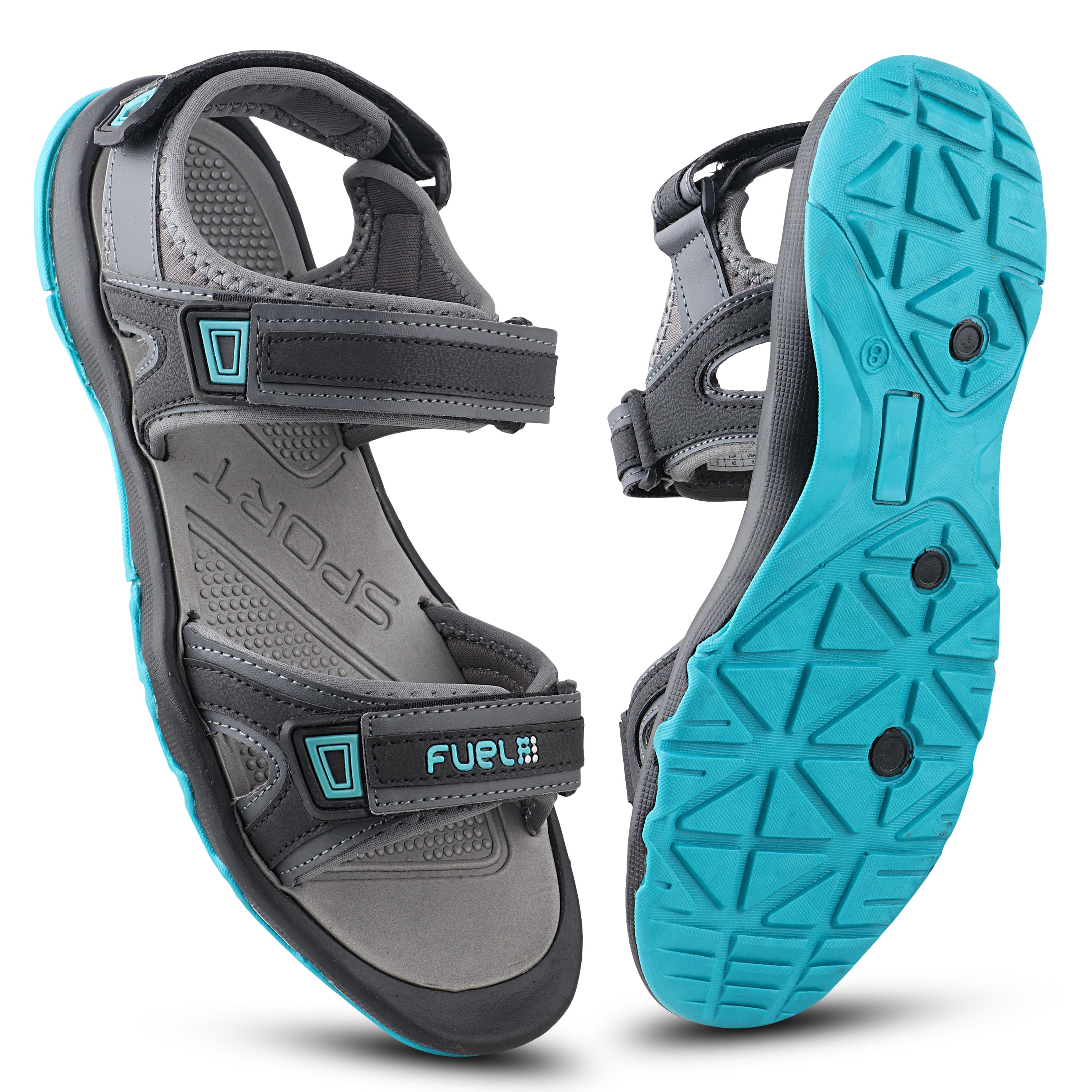 Fuel Captain Sandal For Men's (GREY/AQUA)