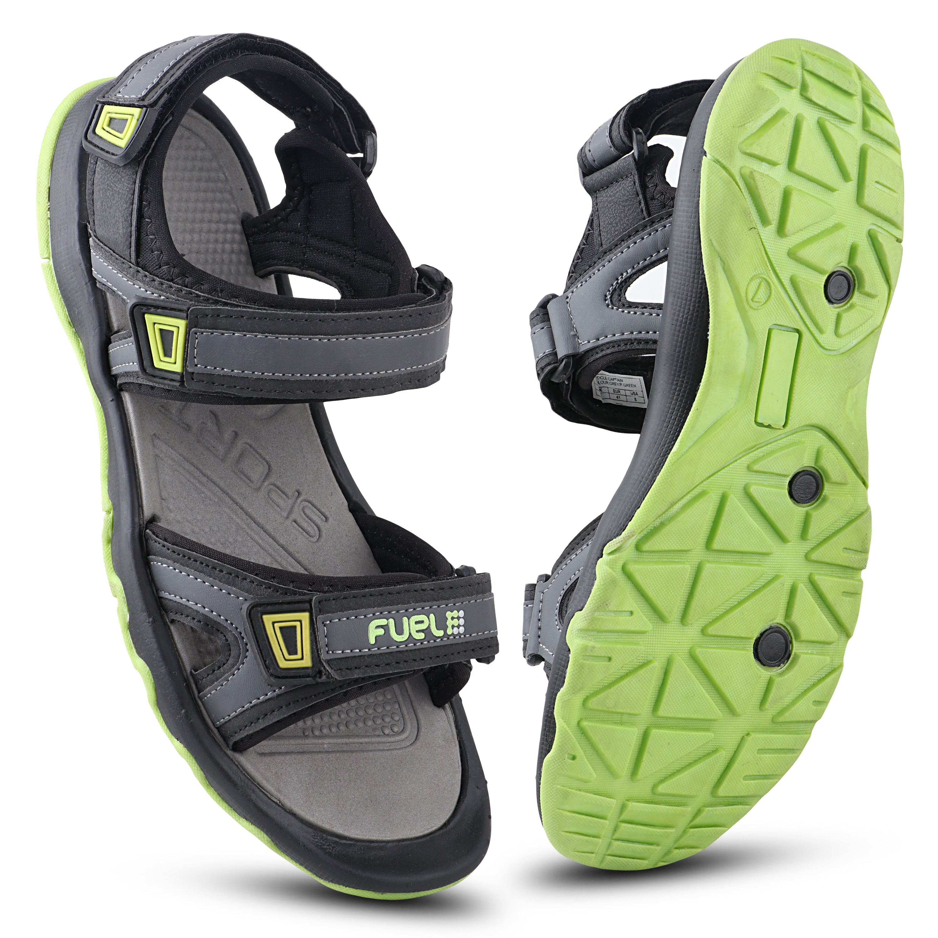 Fuel Captain Sandal For Men's (GREY/P.GREEN)