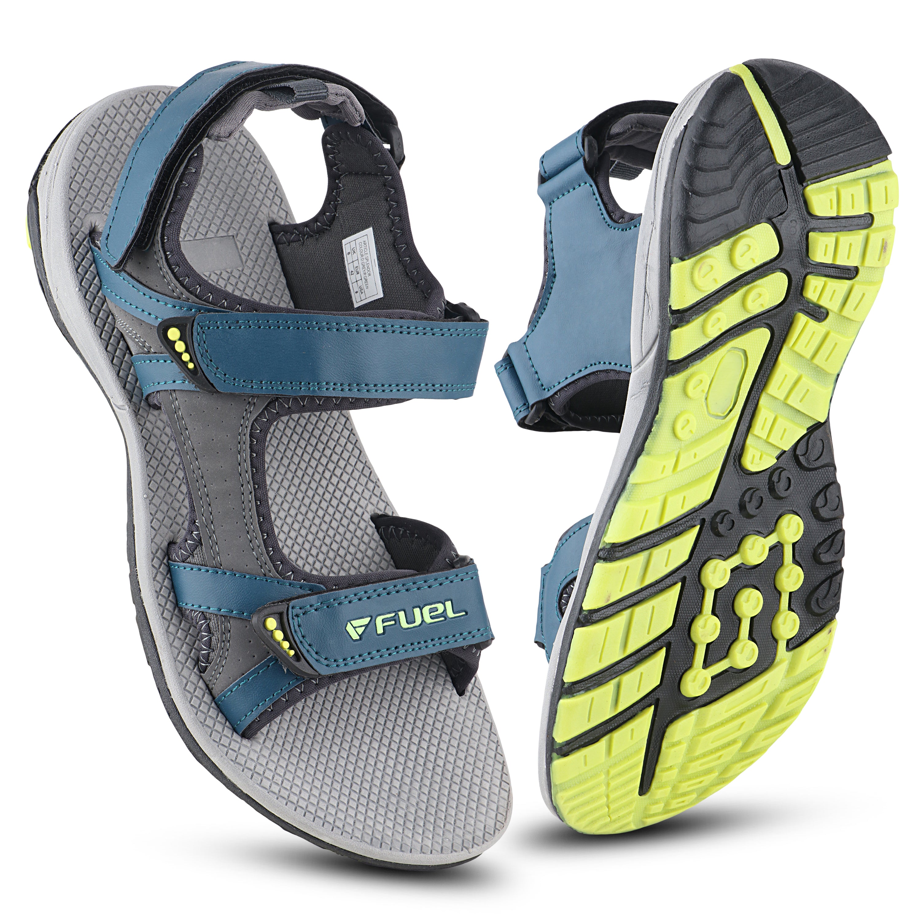 Fuel Splendor Sandals For Men's (Grey-P Green)