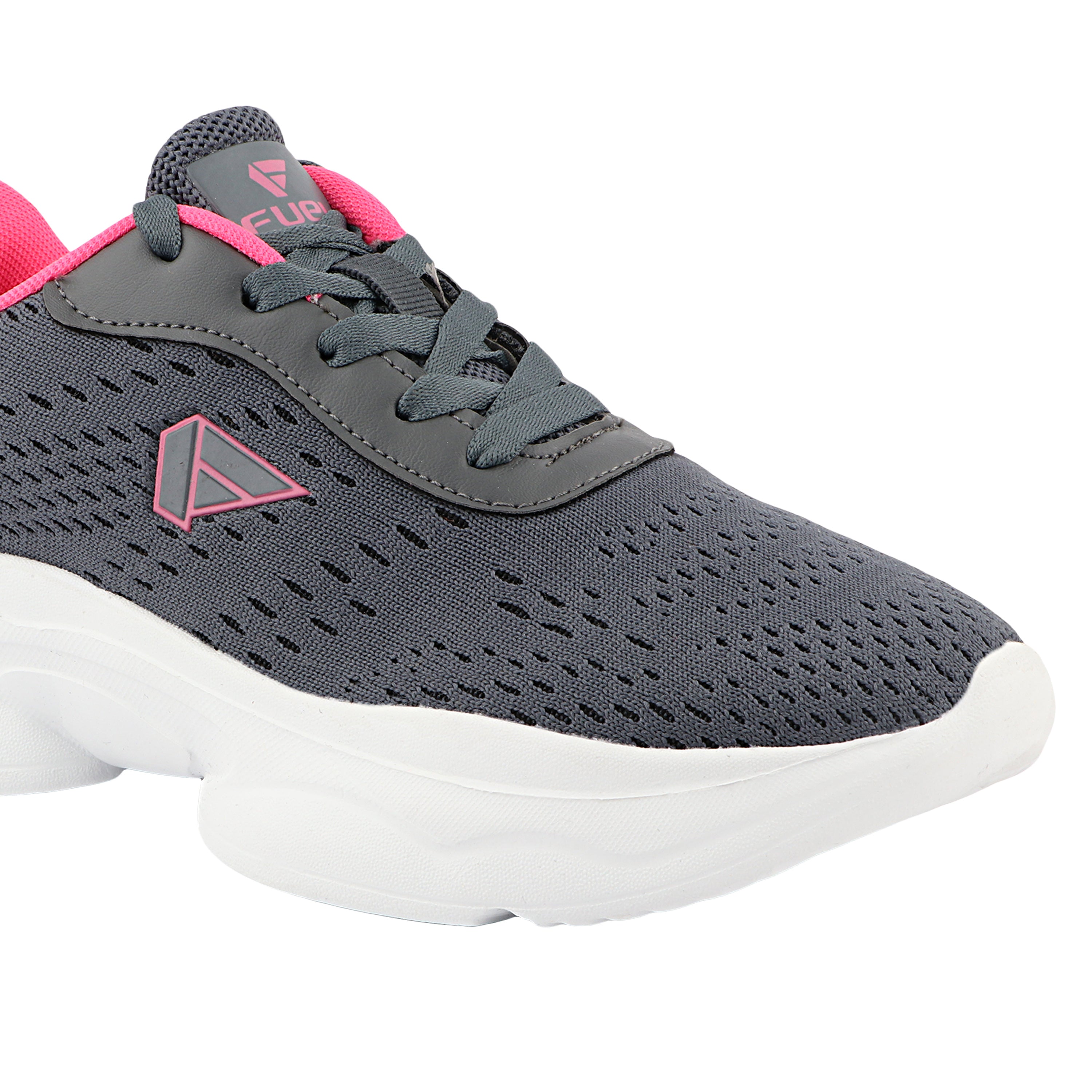 FUEL Wave Breathable & Cushioned Footbed Lace-Up Sports Shoes For Women's (Grey)