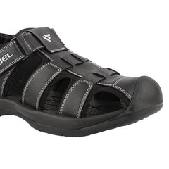 FUEL Commando-1 Comfortable Outdoor & Daily Wear  Men’s Flexible Fisherman Sandals with Protective Toe Cap (Black)