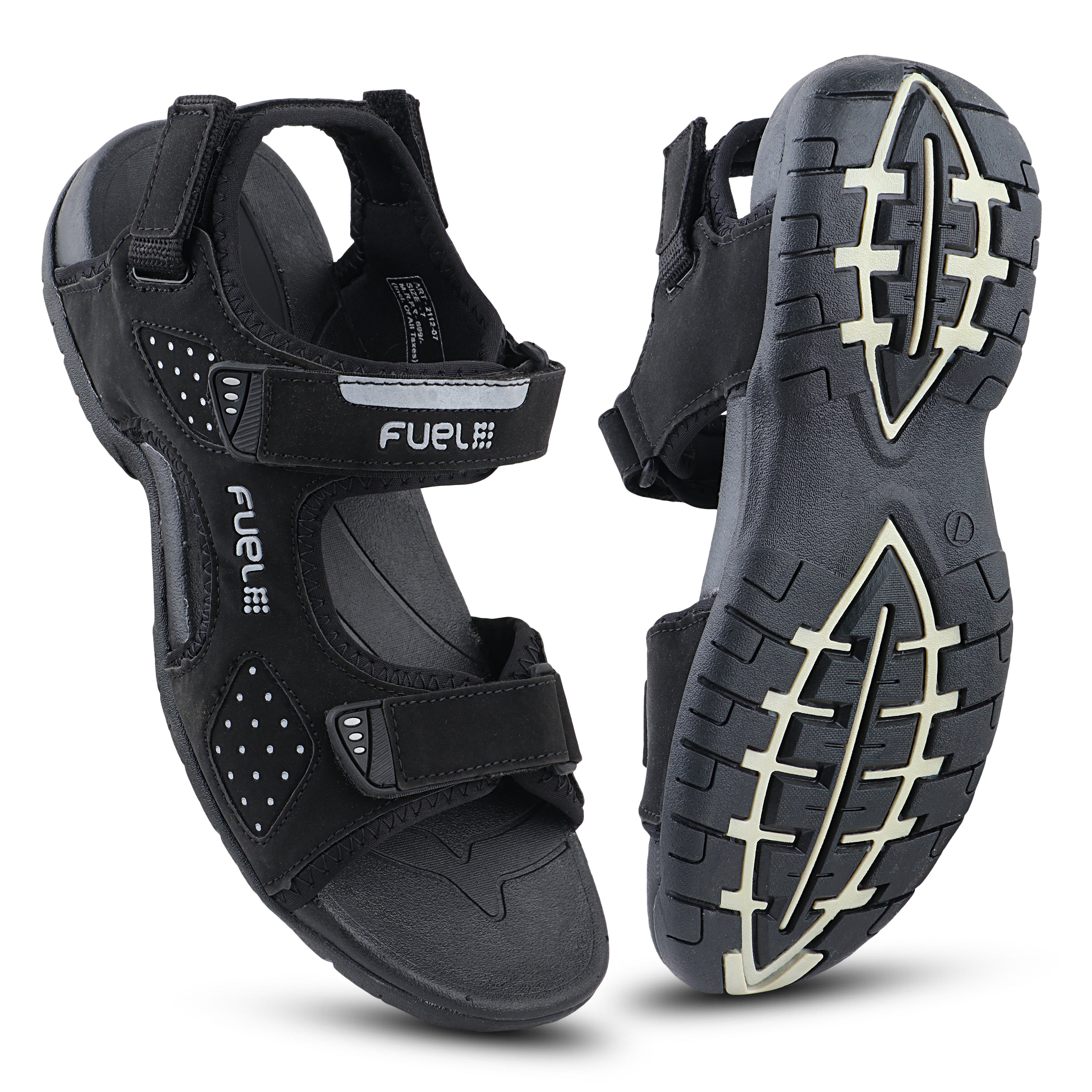 Fuel 2112-07 Sandal For Man ( Black & Sliver)