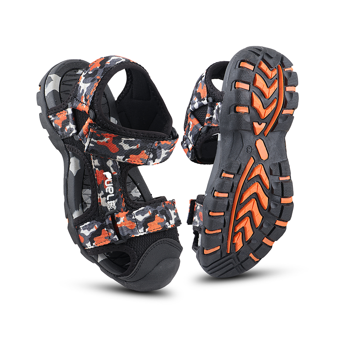 Fuel Harry Sandal For 4 to 10 Year Kids (Orange & Black)