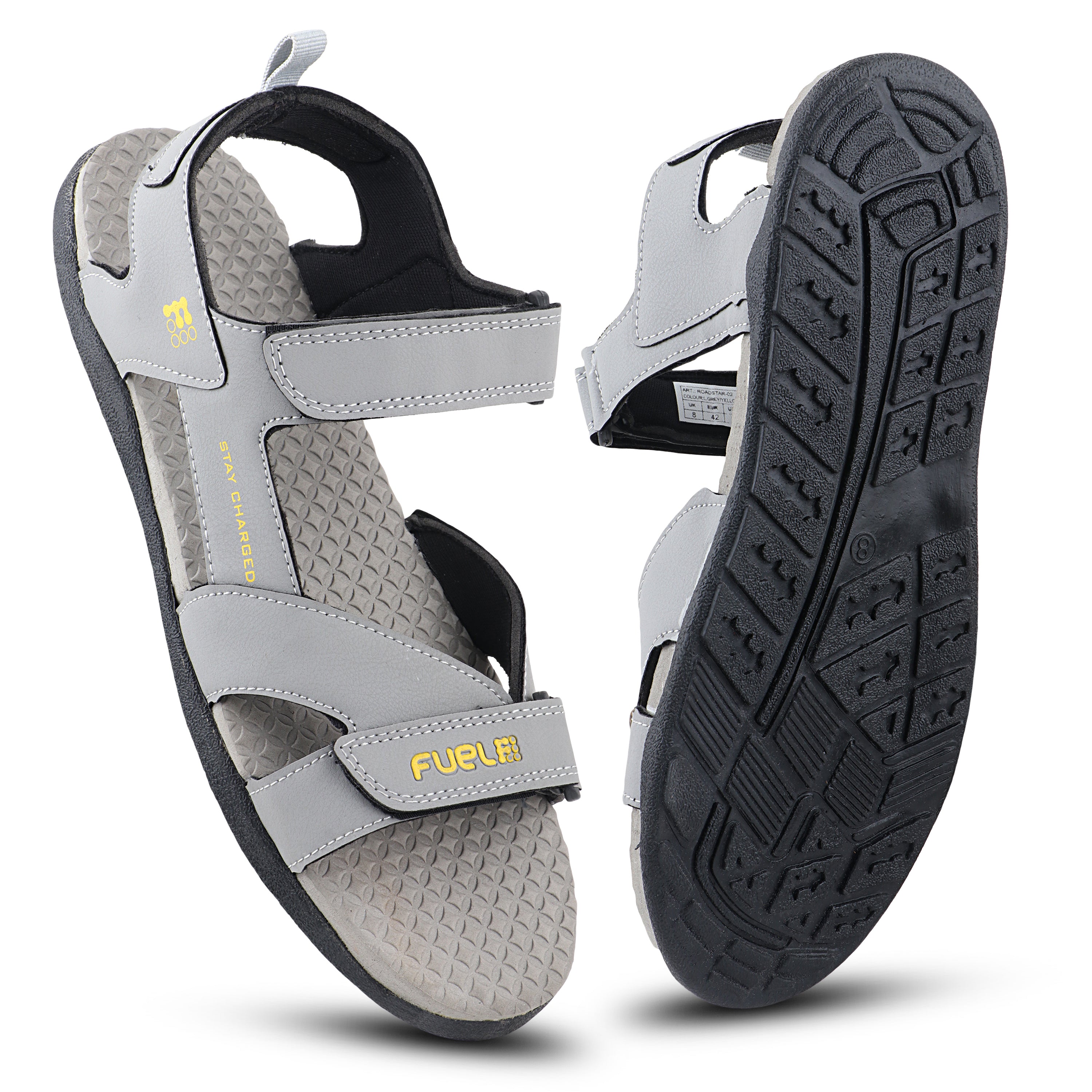 Fuel Roadster-02 Sandals For Men (Navy-Yellow)