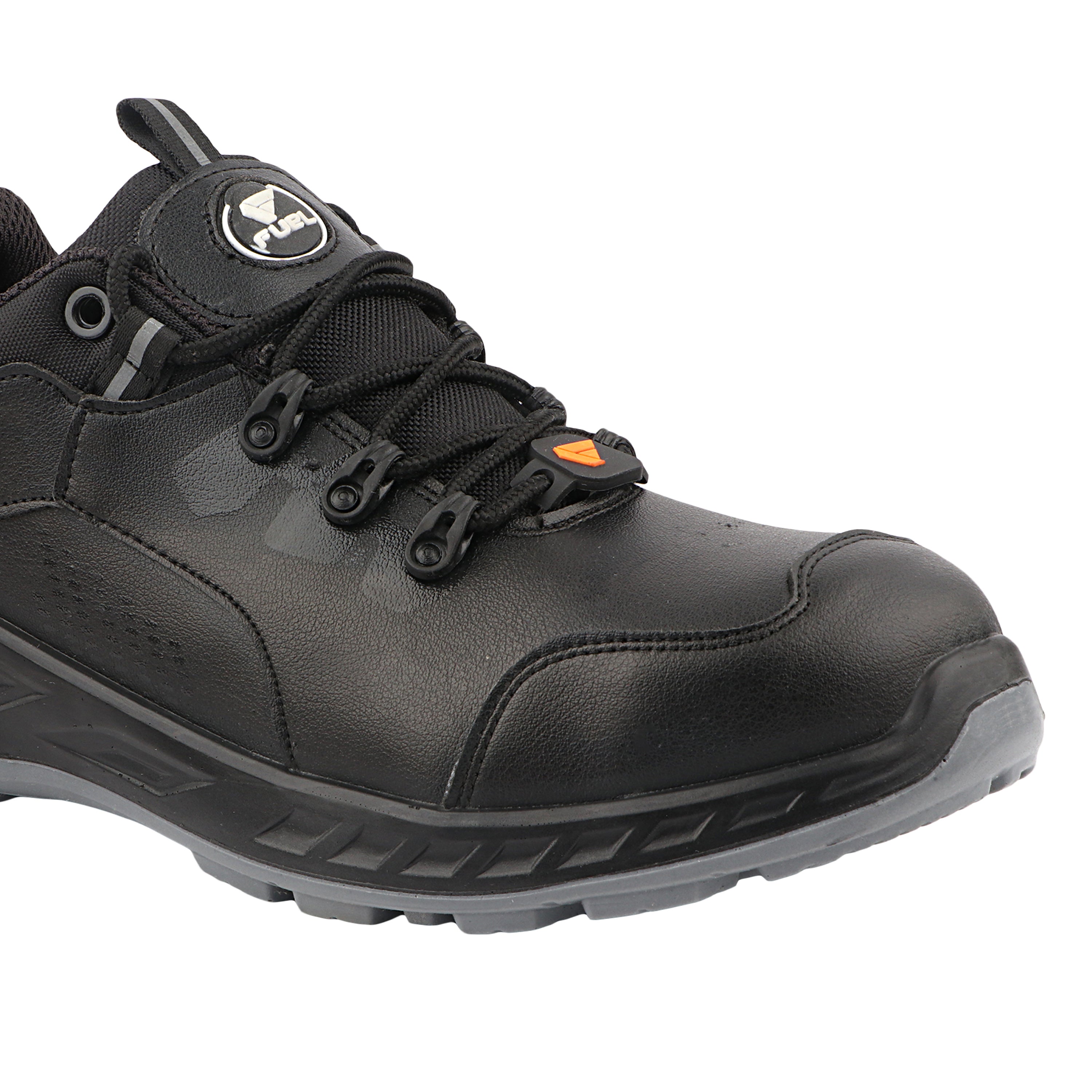 FUEL Smith-01 200J Metallic Toe Cap Micro Fiber Upper Safety Shoes for Men with PU Double Density Sole (Black)