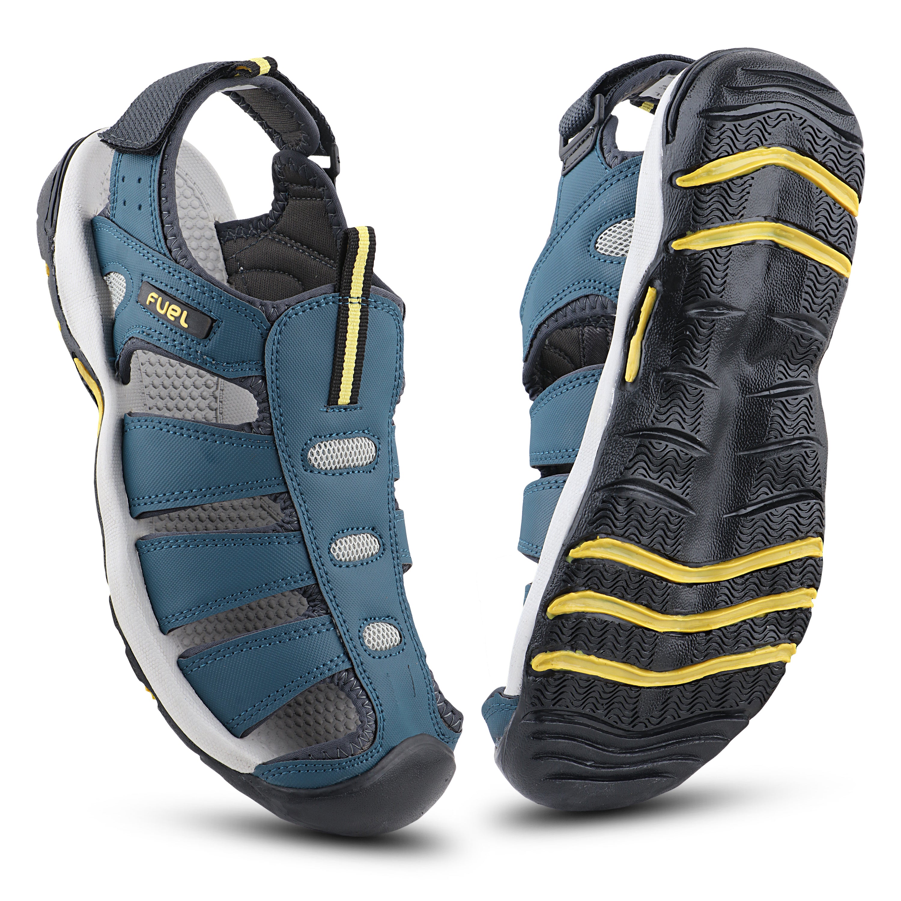 Fuel Soldier-11 Sandal For Men's (Navy/Yellow)