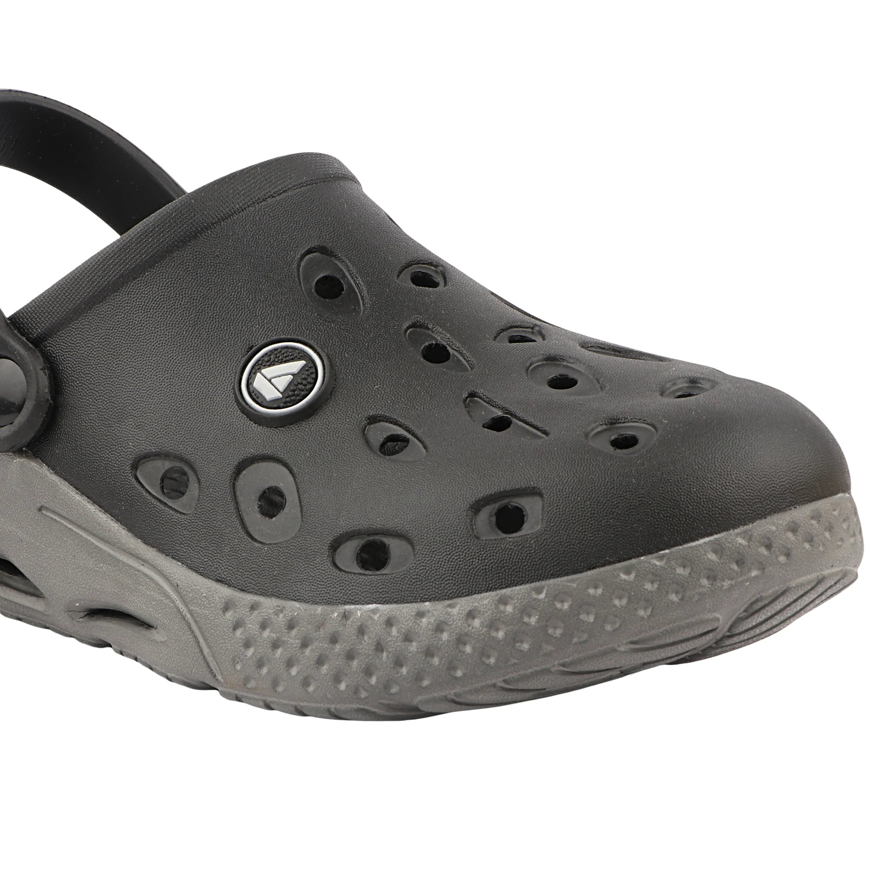 FUEL XO-Rova Clogs for Men – Lightweight & Comfortable EVA Clogs with Cushioned Footbed, (Black-Grey)