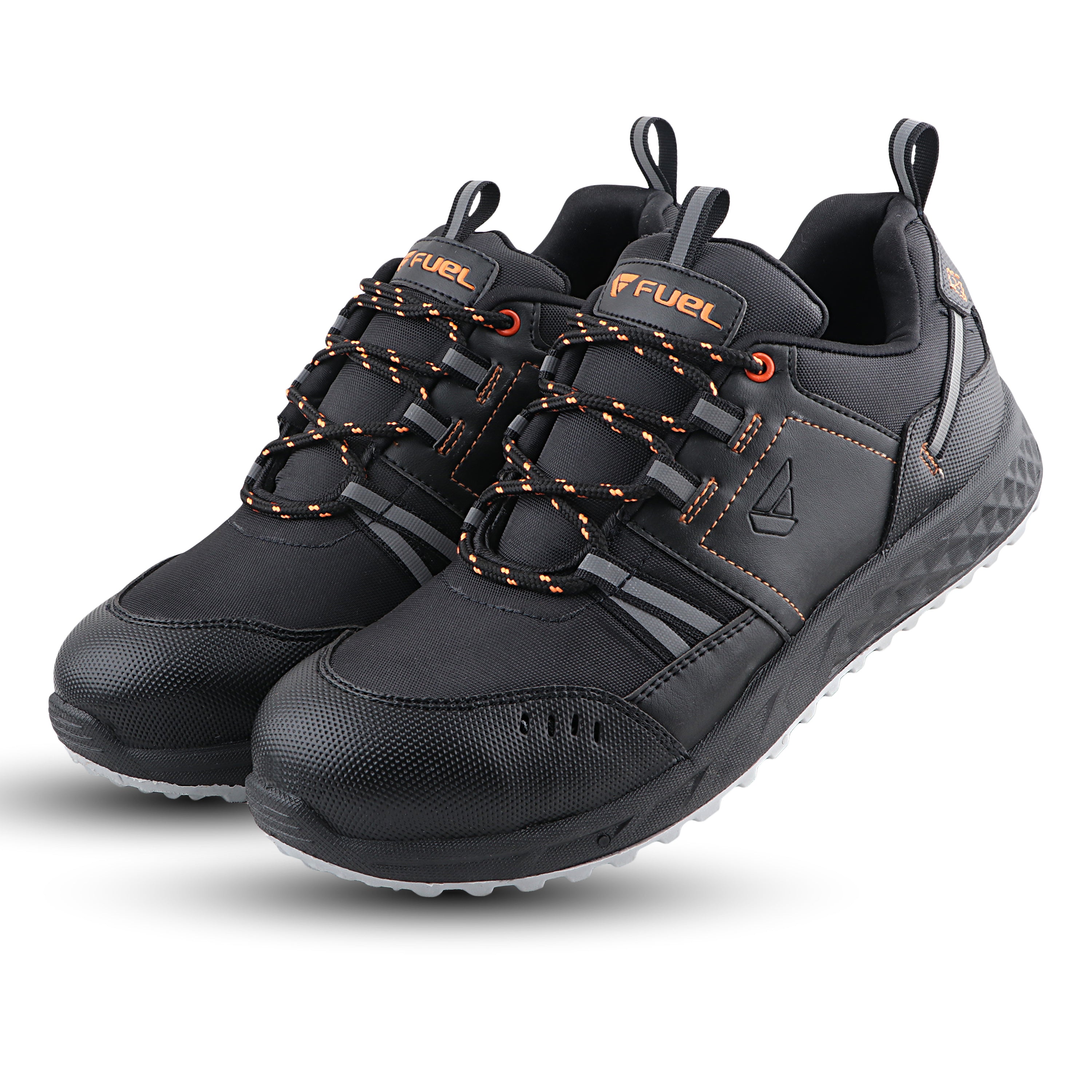 FUEL Safety Shoes for Men with Industrial Steel Toe, Light Weight Construction Shoes, Anti Penetration, Non-Slip Lace Up Comfortable Footwear, (Flute -Sizes -6UK -11UK)