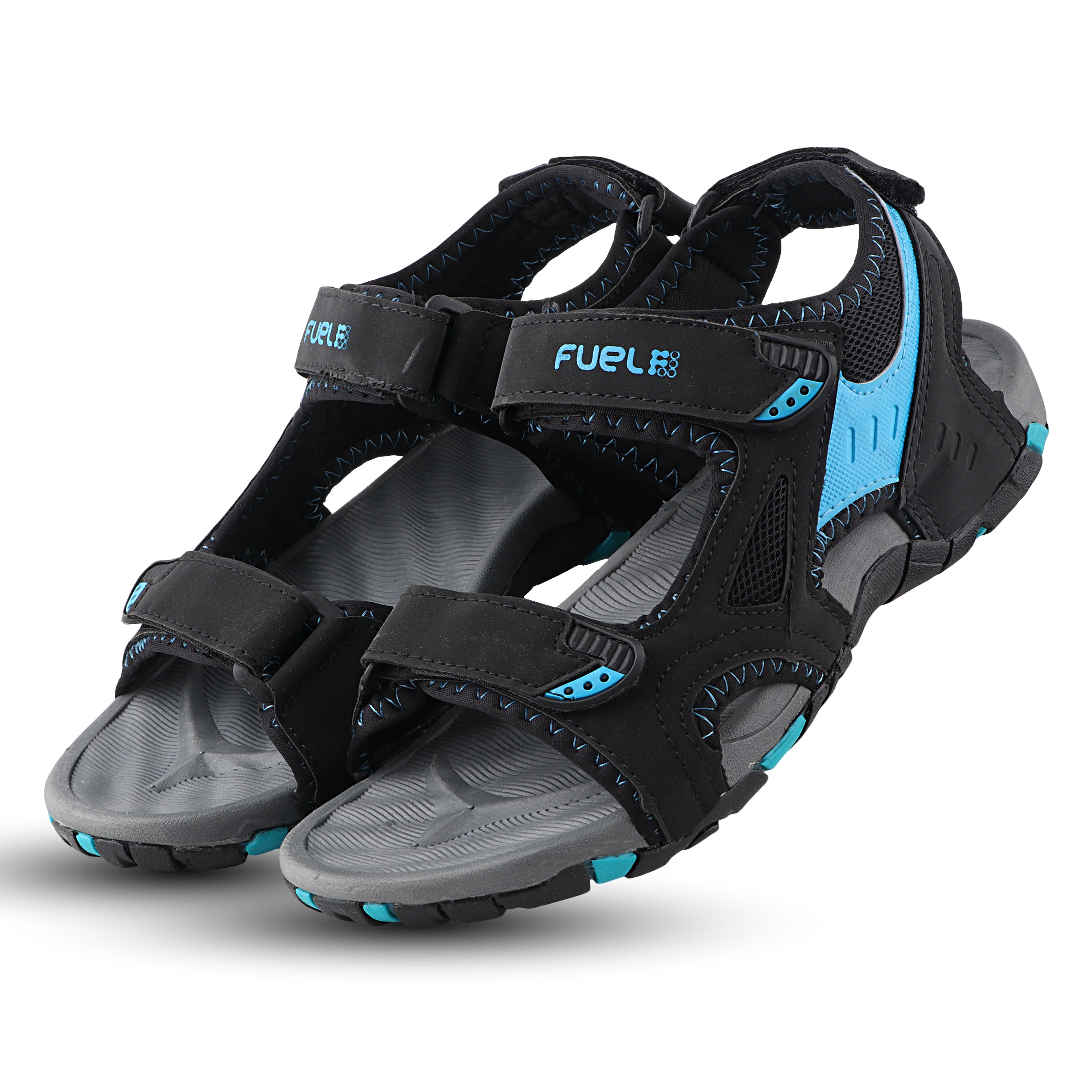 FUEL WINGER SANDALS FOR MEN'S (BLACK-AQUA)