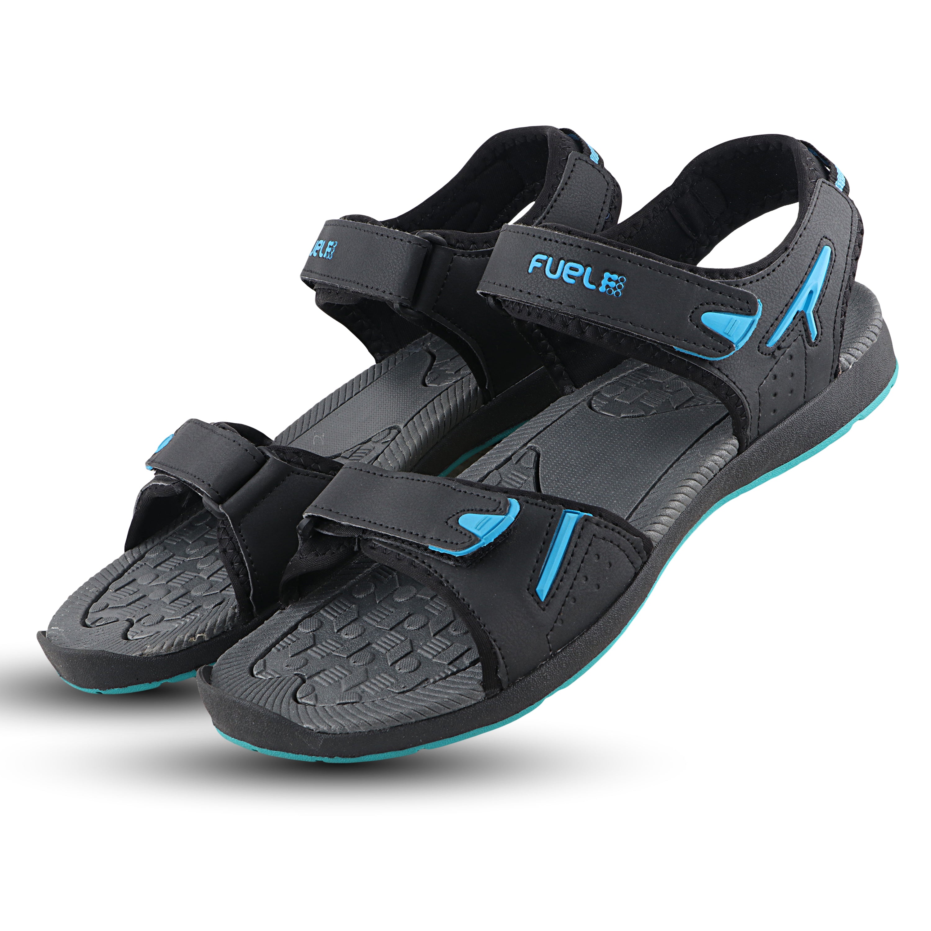 Fuel Mark Sandals For Men's (Black-Aqua)