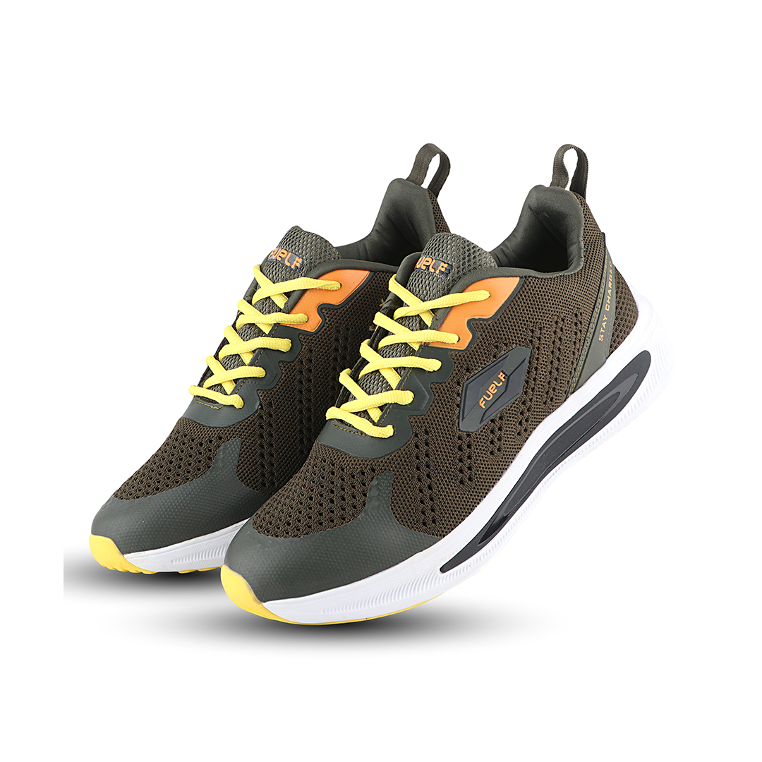 Fuel Freedom Sports Shoes For Men (Olive-Yellow)