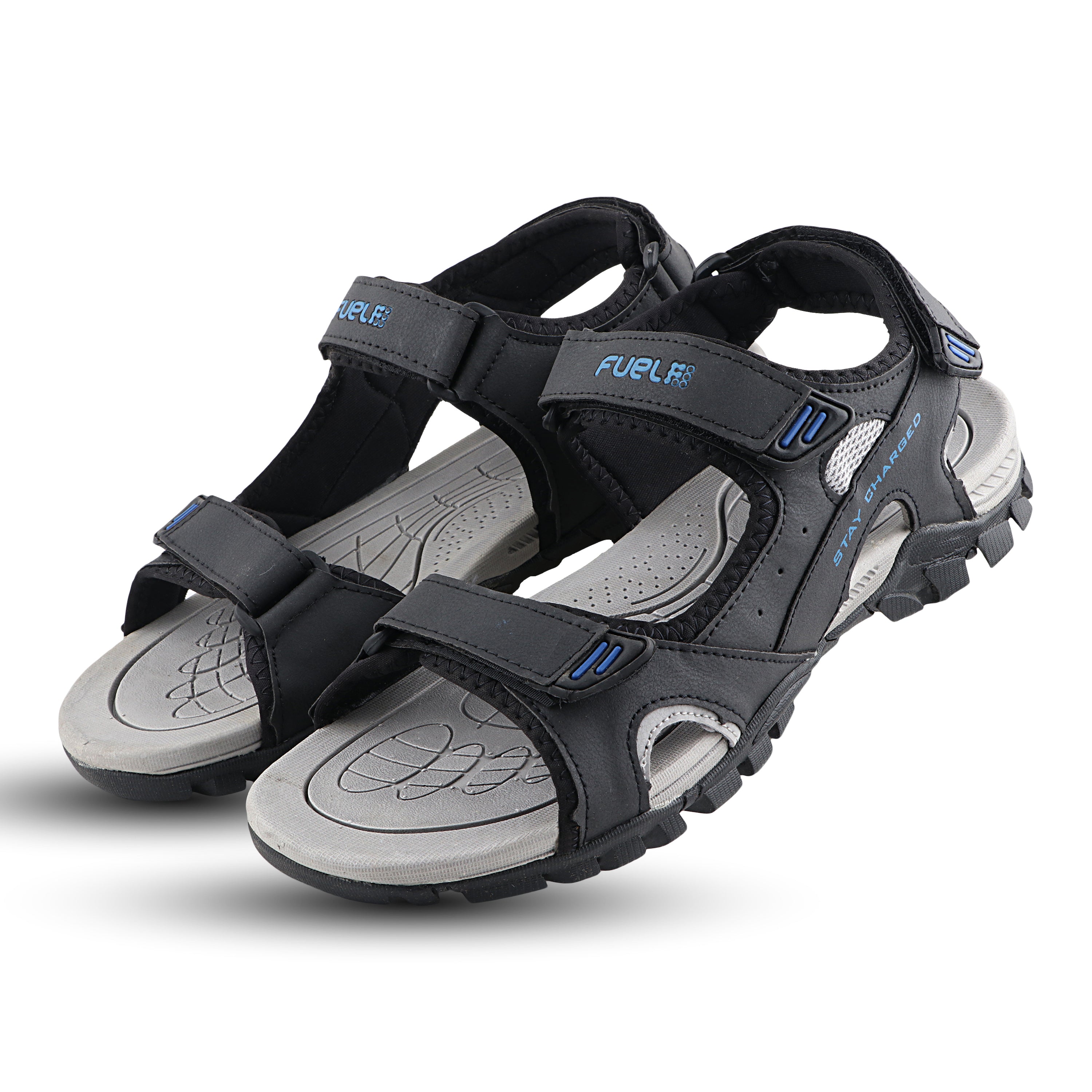 Fuel Krox-02 Sandals for Men's & Boys (Black/R.Blue)