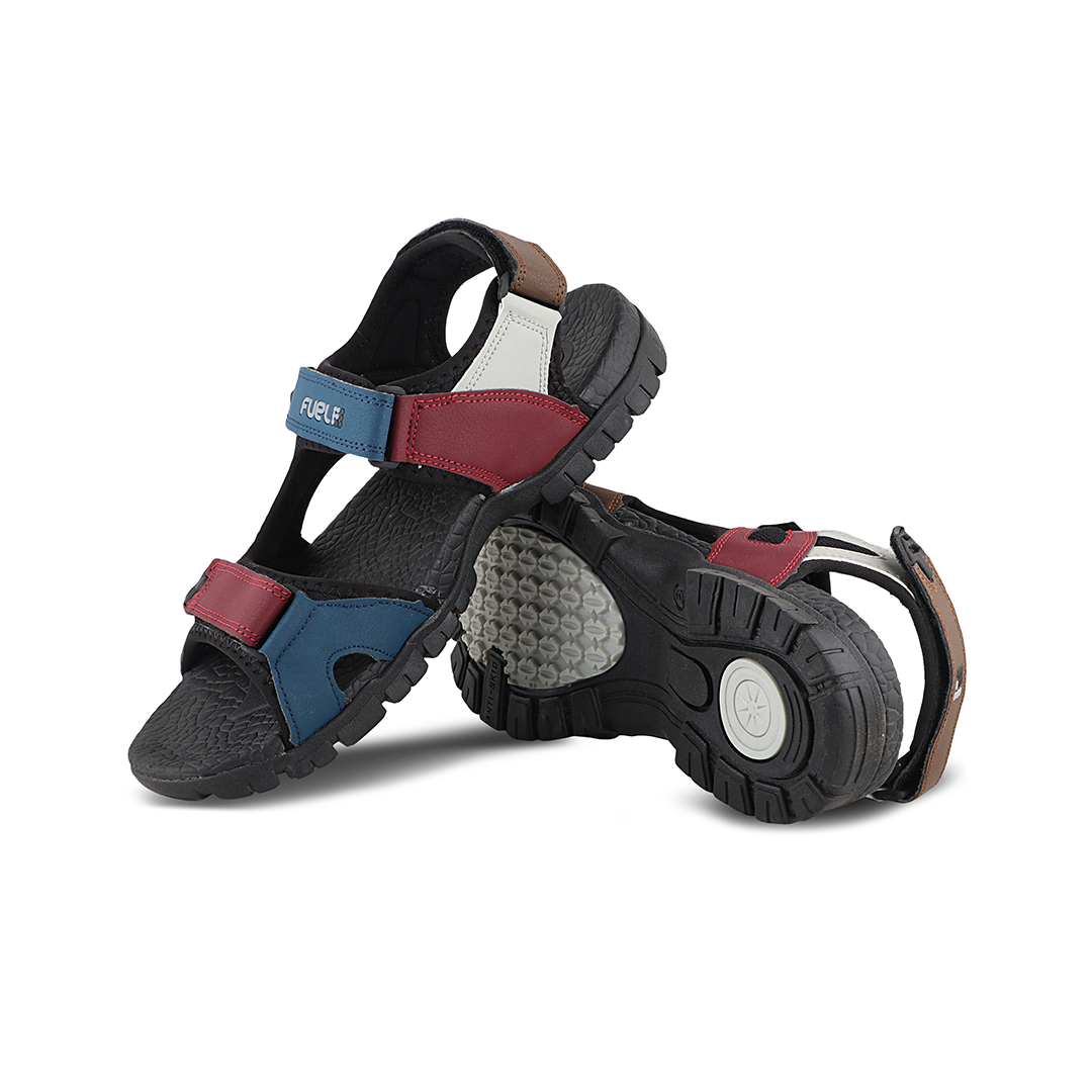 FUEL Rambo-01 Sandals For Men's (BLACK-MAROON)