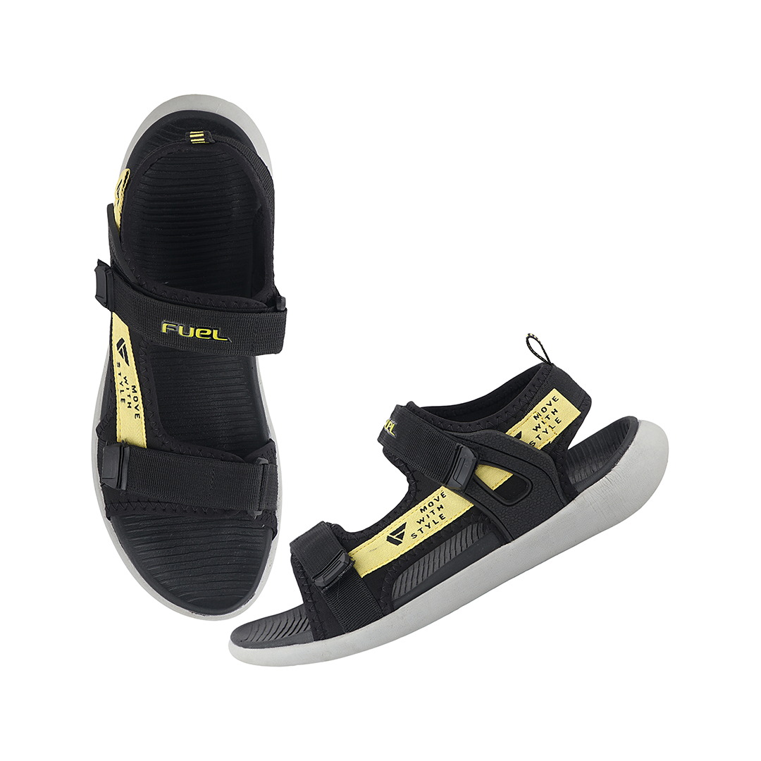 Fuel Power-02 Sandals For Men's (Black-Yellow)