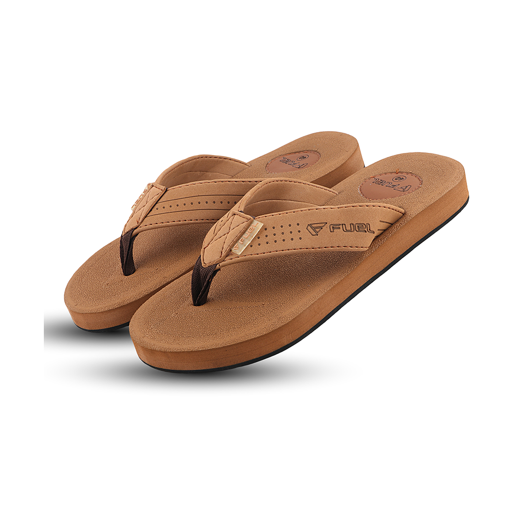 FUEL Men's Slippers, Flip Flops For Men (FMS-01) BROWN