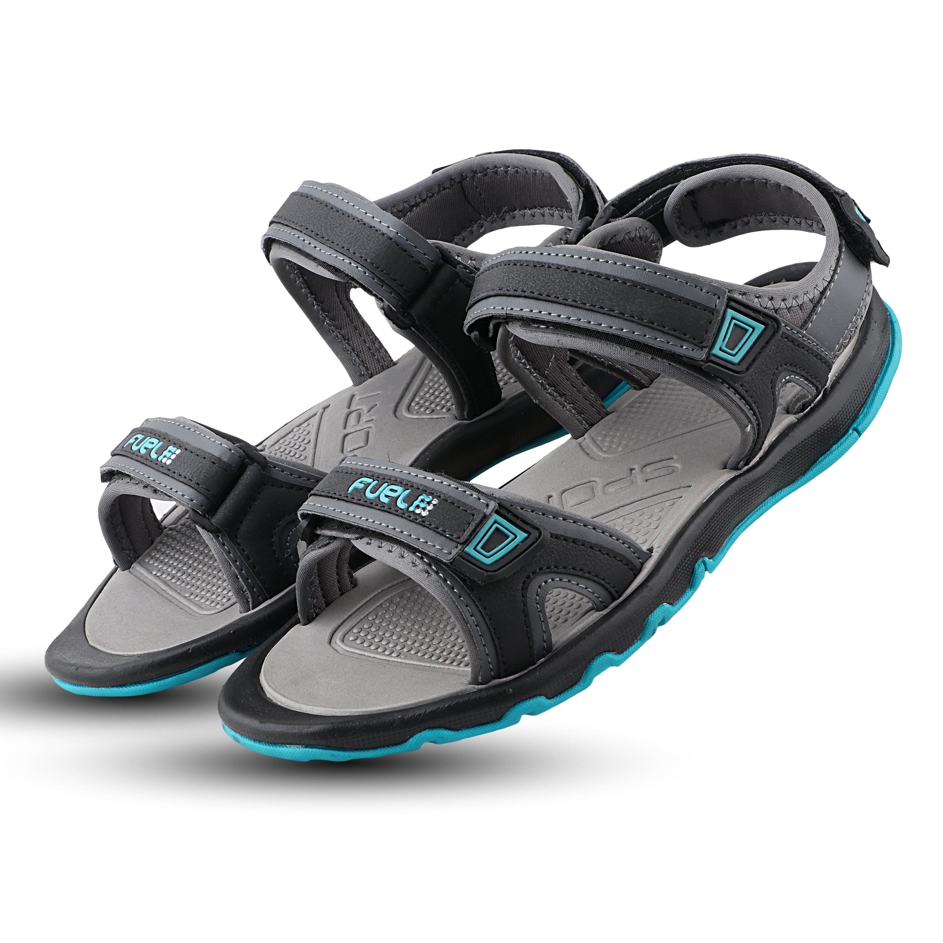 Fuel Captain Sandal For Men's (GREY/AQUA)