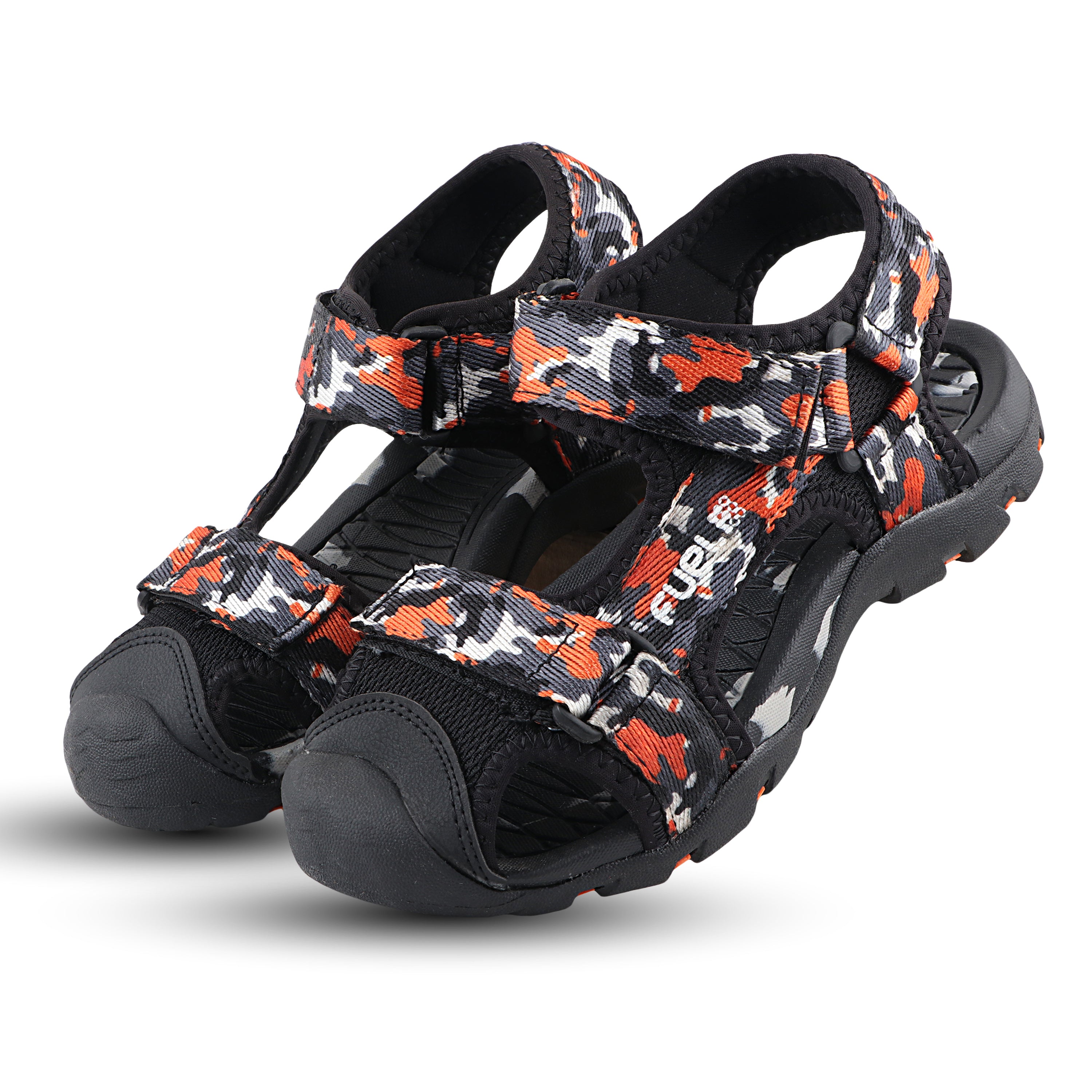 Fuel Harry Sandal For 4 to 10 Year Kids (Orange & Black)