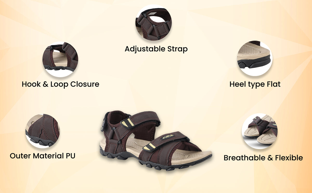 FUEL Adam Casual Sports Sandal for Men (Brown)