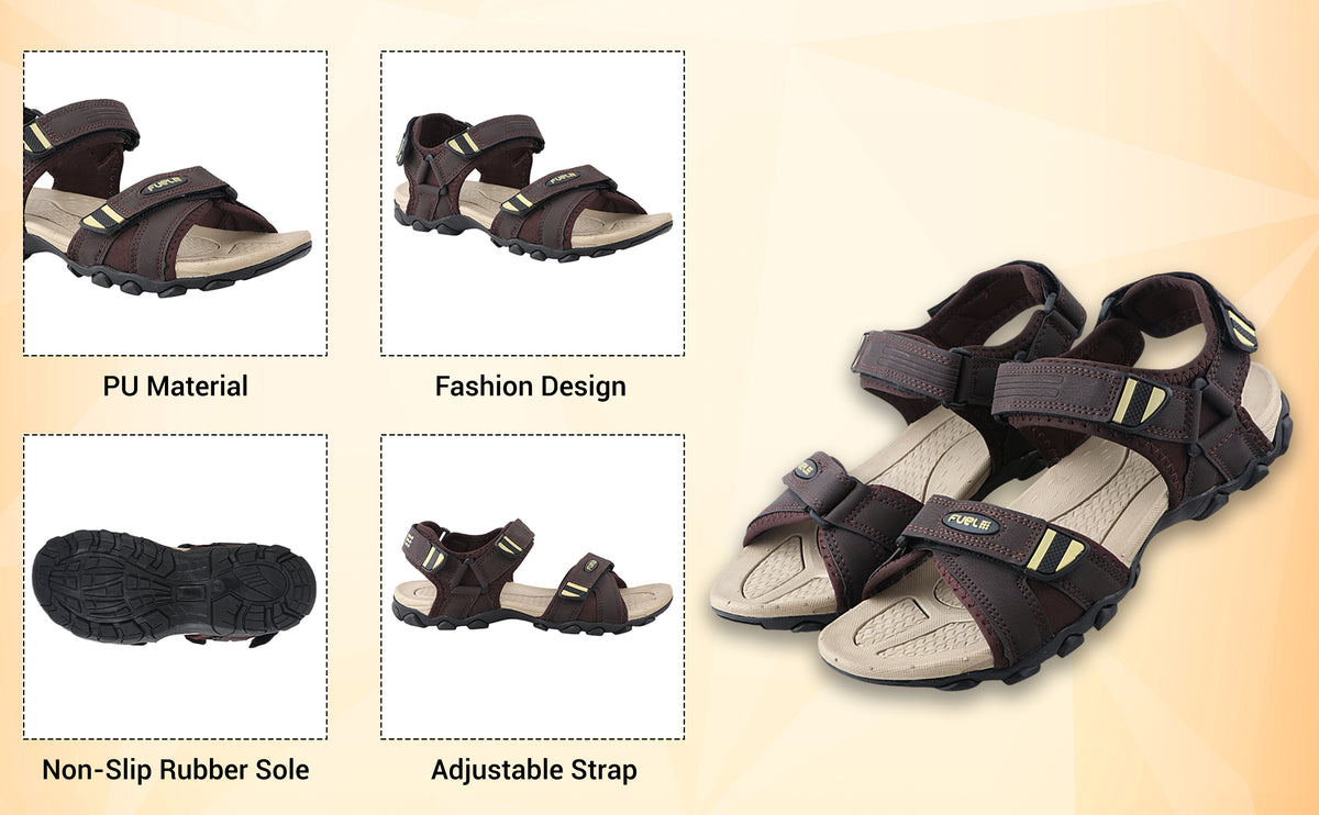 FUEL Adam Casual Sports Sandal for Men (Brown)