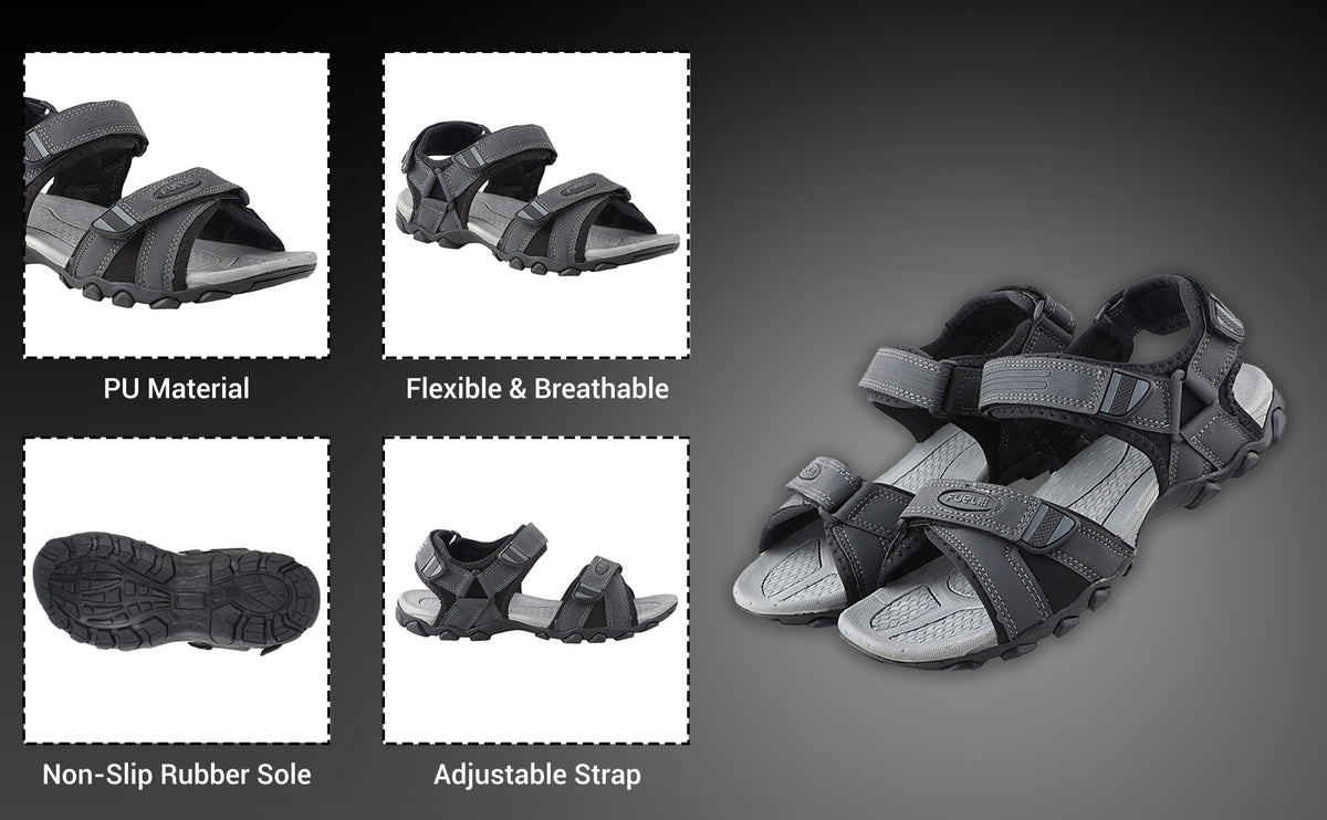 FUEL Adam Casual Sports Sandal for Men (Grey)