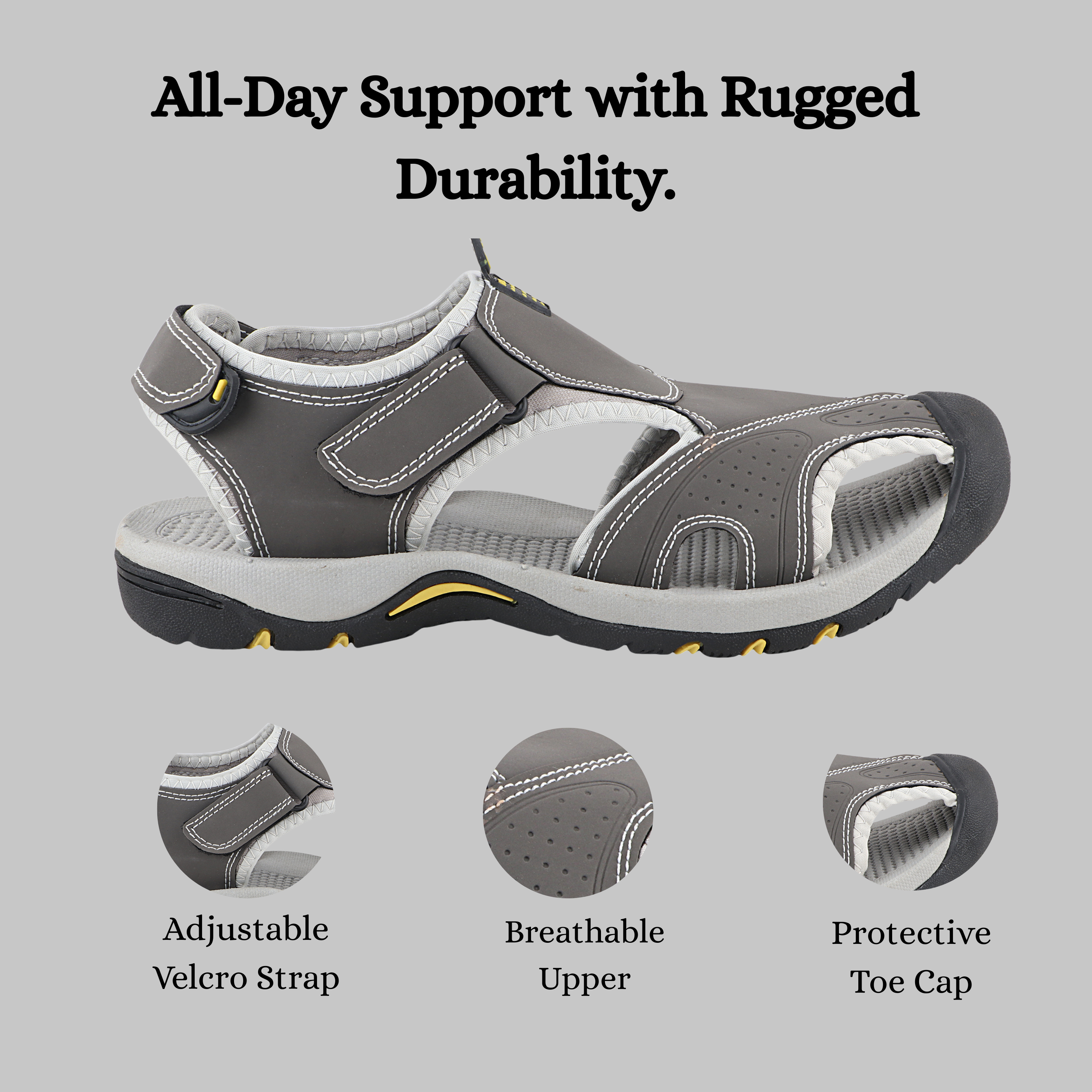 FUEL Soldier-04 Fisherman Sandals for Men (Grey)