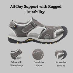 FUEL Soldier-04 Fisherman Sandals for Men (Grey)