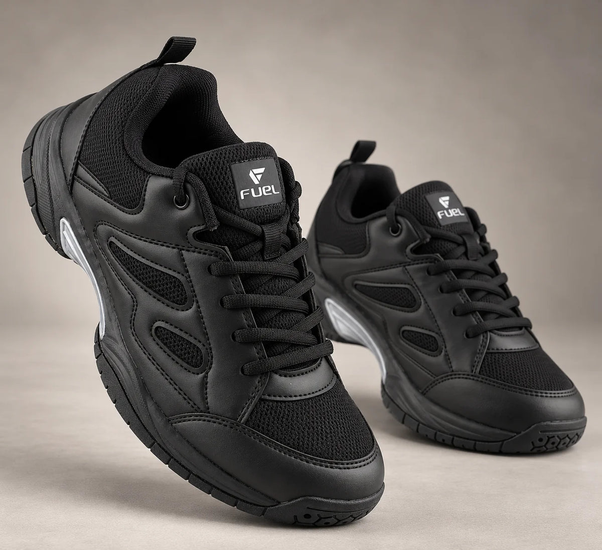 FUEL Snow Lightweight & Durable Lace-Up Sports Shoes for Men's (Black)