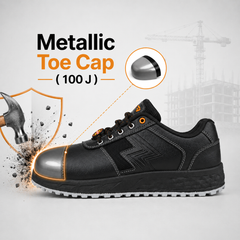 FUEL Gravix Synthetic Upper & PVC double density Sole Industrial Steel Toe Safety Shoes for Men (Black)