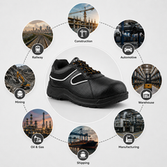 FUEL Shank ISI Marked Comfortable and light-weight  Industrial Safety Shoe For Men's (Black)
