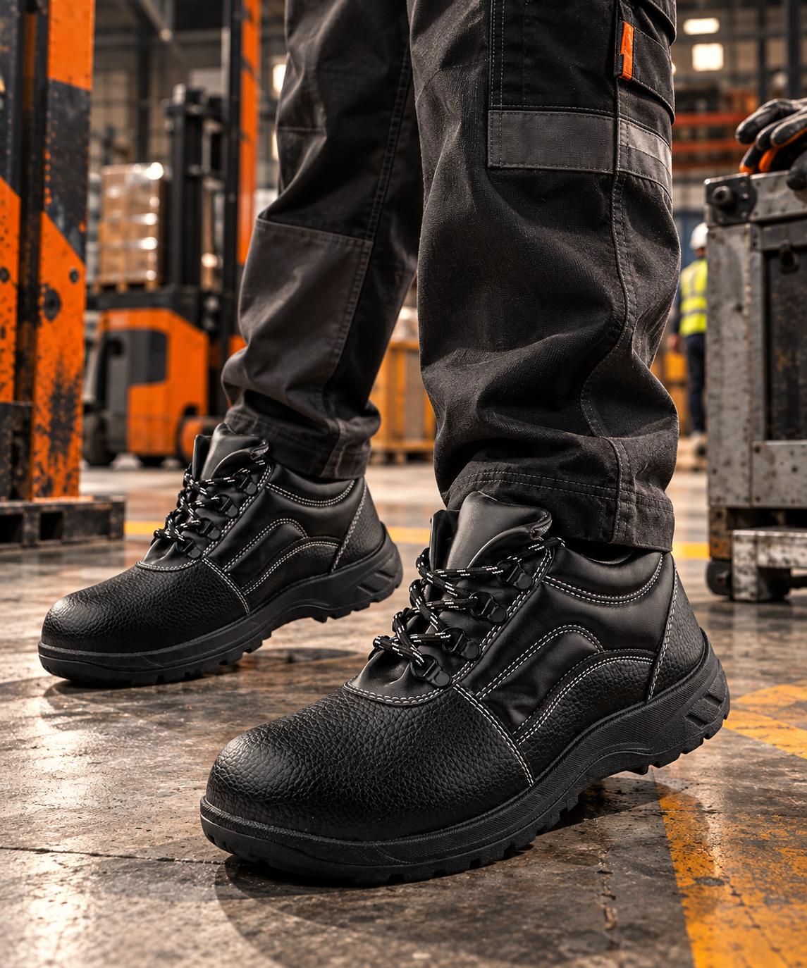 FUEL Arsenal HC Single Density PVC Sole Industrial Safety Shoe For Men's with Steel Toe Cap(Black)
