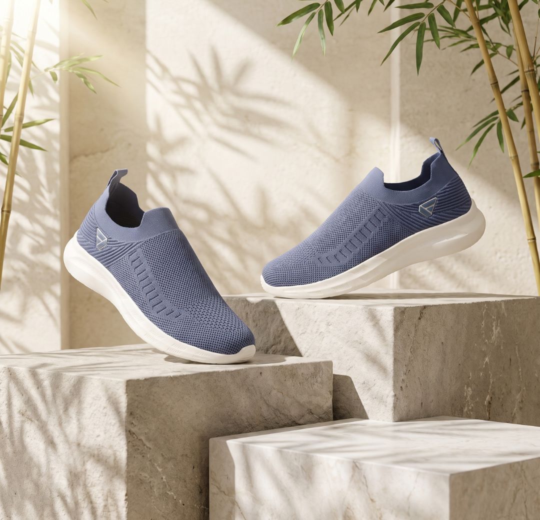 FUEL Flash Lightweight & Breathable Cushioned EVA Sole Slip-On Casual Shoes for Men's (Moon Blue)