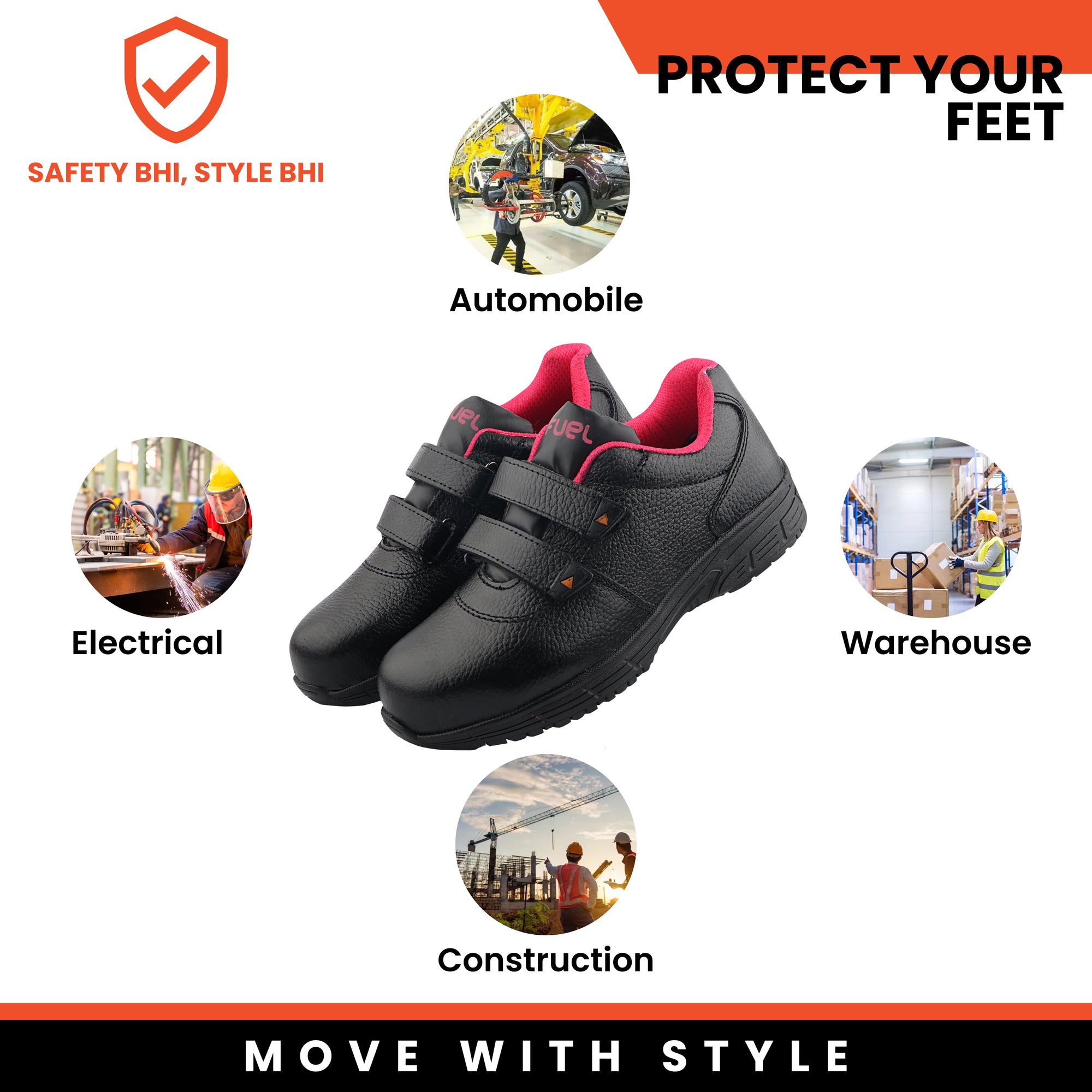 Fuel Gracy Safety Shoes for Women's (Black)