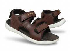 FUEL Power-05 Men’s Sandals – Brown Synthetic Upper, Cushioned Footbed, Lightweight EVA Sole, Adjustable Velcro Closure, Comfortable Everyday Wear